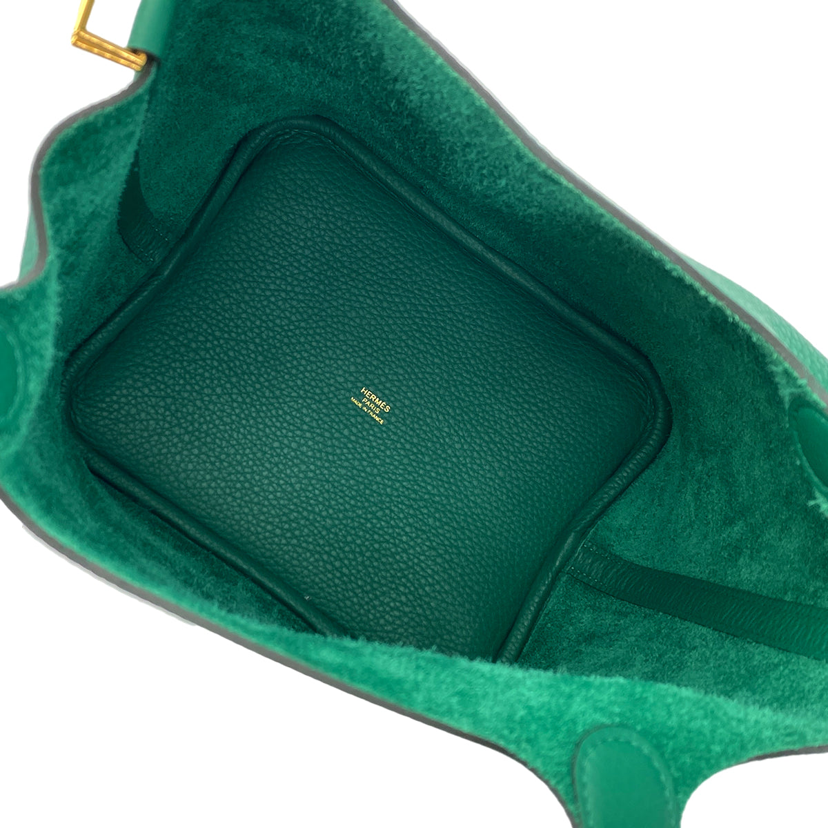 HERMES PICOTIN LOCK MM VERT VERTIGO TAURILLON CLEMENCE HAND BAG W GHW 90296681