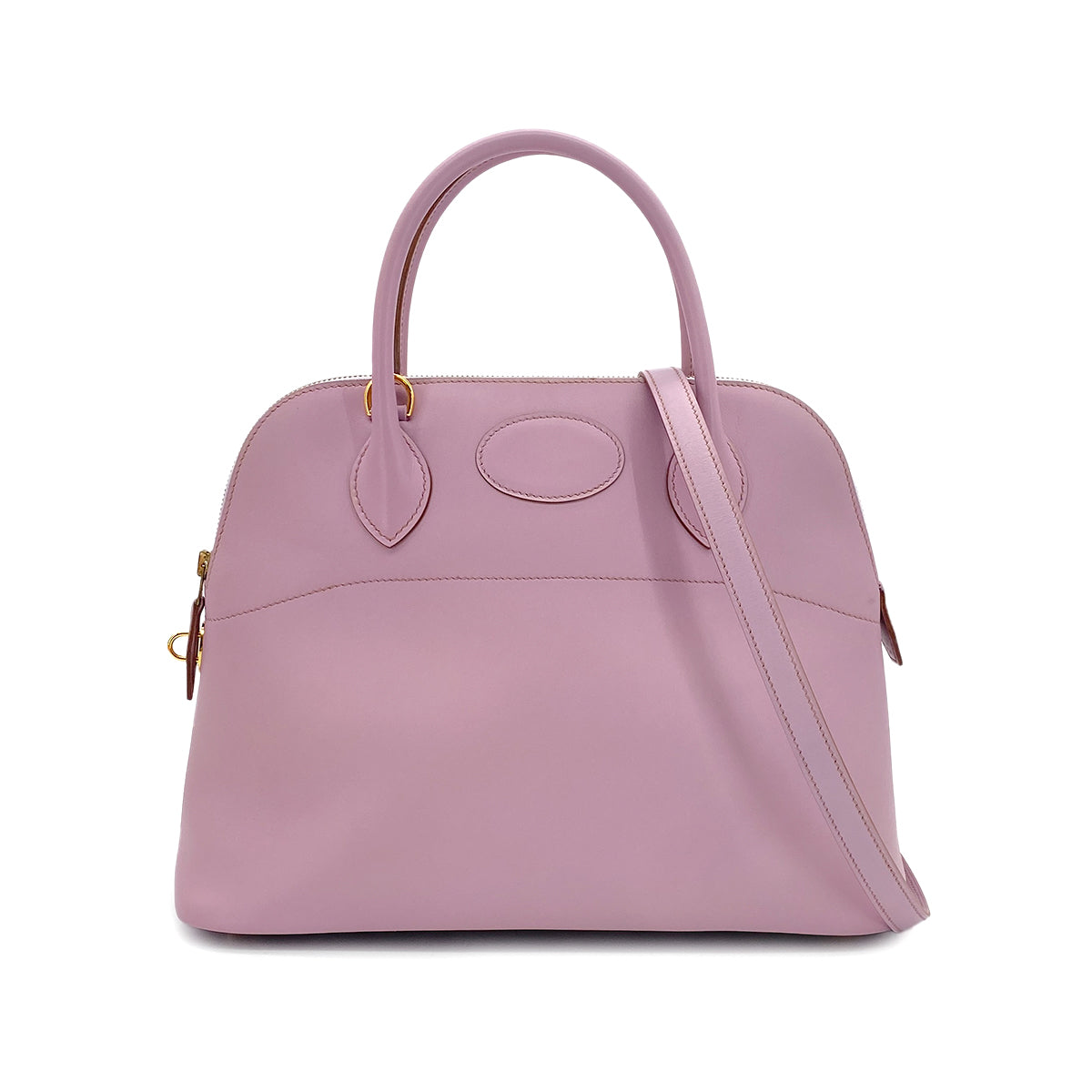 HERMES BOLIDE 31 MAUVE VEAU TADELAKT HAND SHOULDER BAG □E GHW 90297256