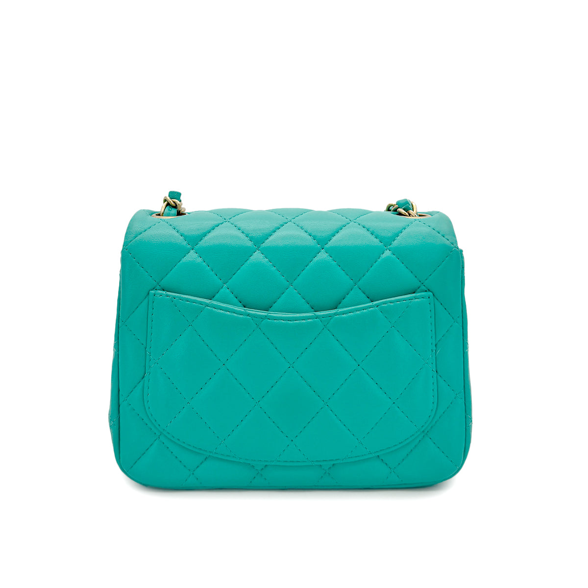 CHANEL MINI MATELASSE 20 CHAIN SHOULDER BAG MINT GREEN LAMB SKIN 90298167