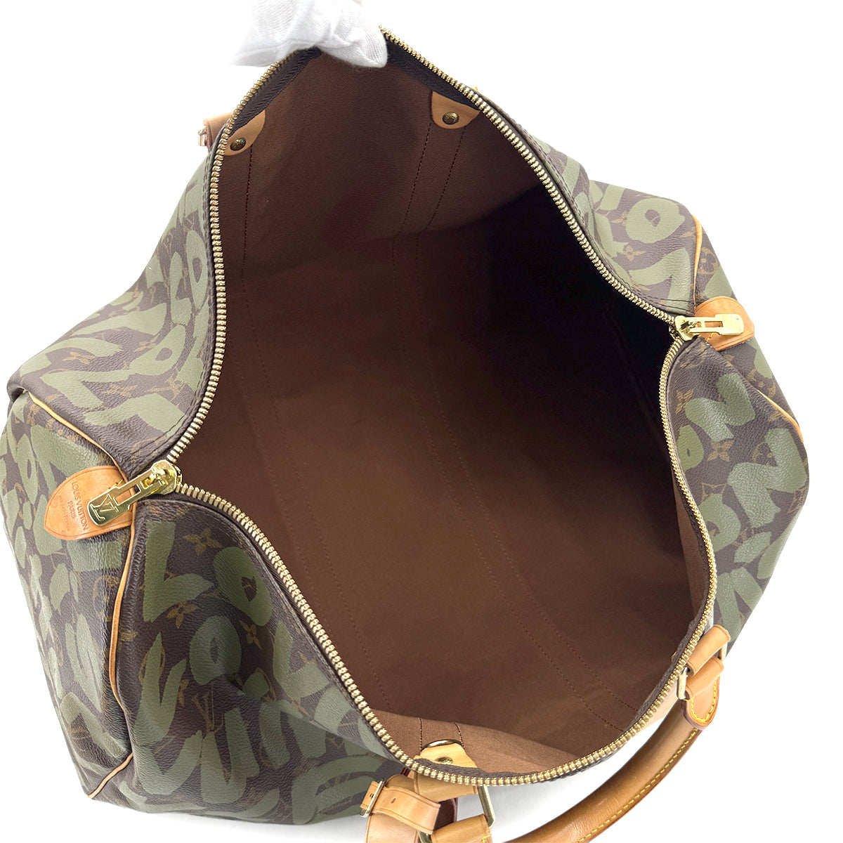 LOUIS VUITTON MONOGRAM GRAFFITI KEEPALL 50 HAND BAG BROWN GREEN M92196 90298329