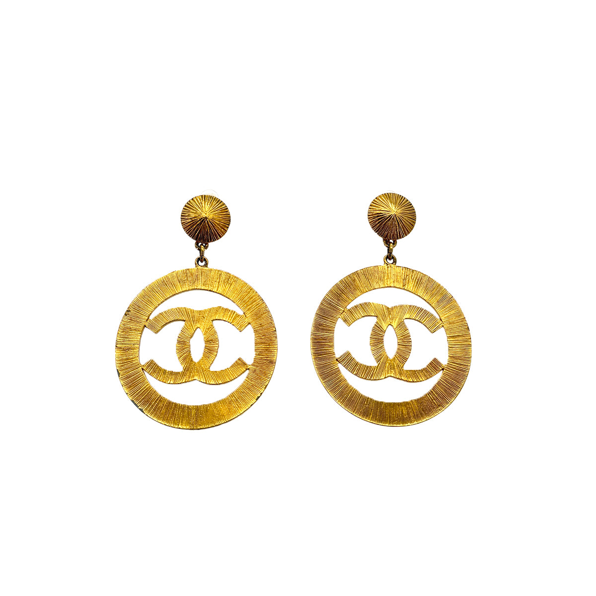 CHANEL VINTAGE EARRINGS BIG COCOMARK ACCESSORY GOLD 93A 90298339