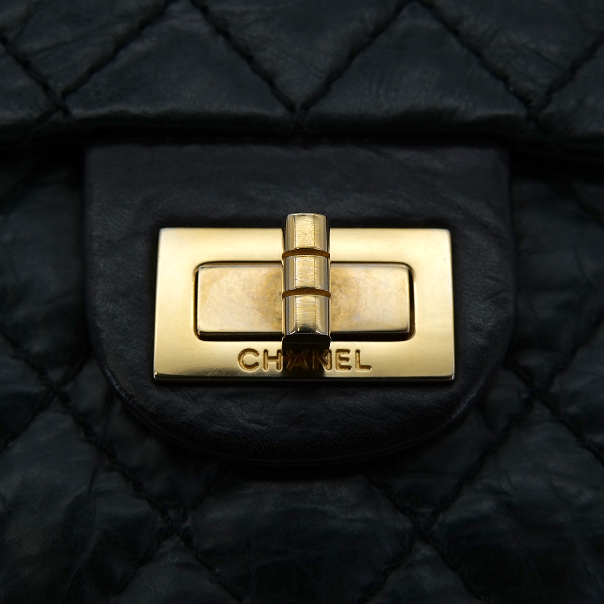 CHANEL VINTAGE MATELASSE CHAIN SHOULDER BAG BLACK LEATHER 90298437