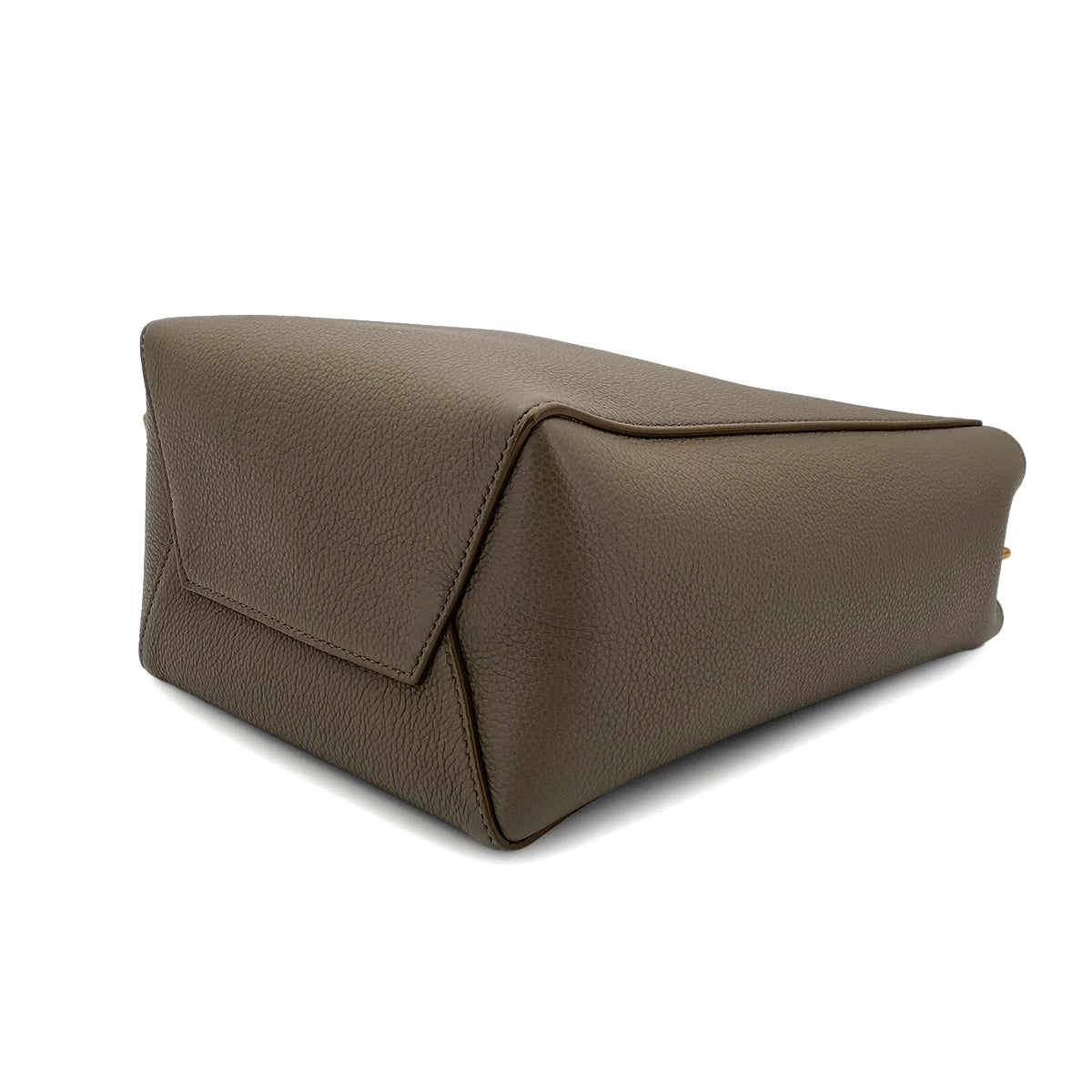 CELINE SANGLE SMALL BUCKET SHOULDER BAG GRAY LEATHER 90299160