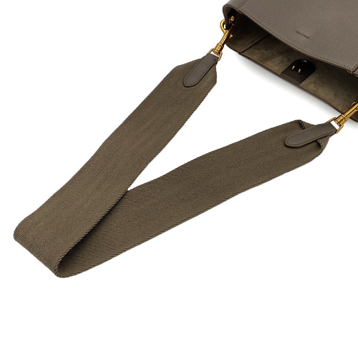 CELINE SANGLE SMALL BUCKET SHOULDER BAG GRAY LEATHER 90299160