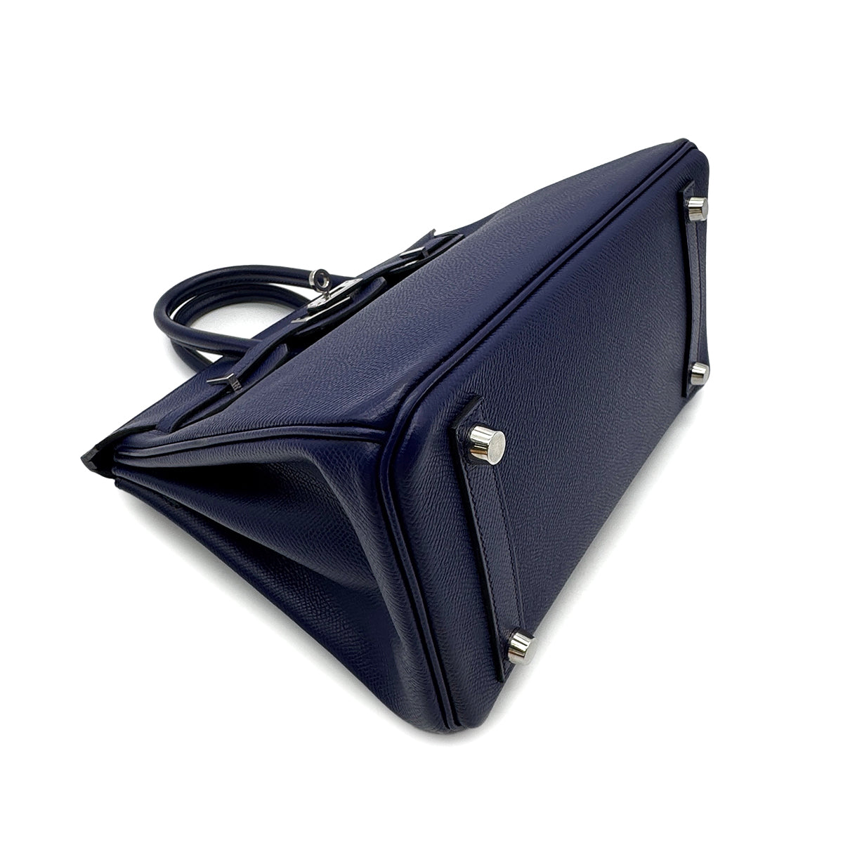 HERMES BIRKIN 25 BLUE SAPHIR EPSOM HAND BAG □Q PALLADIUM HARDWARE 90299355