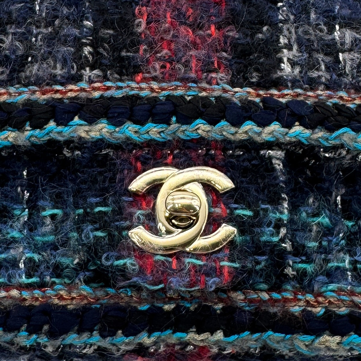 CHANEL CHAIN SHOULDER BAG MULTICOLOR TWEED 90299534