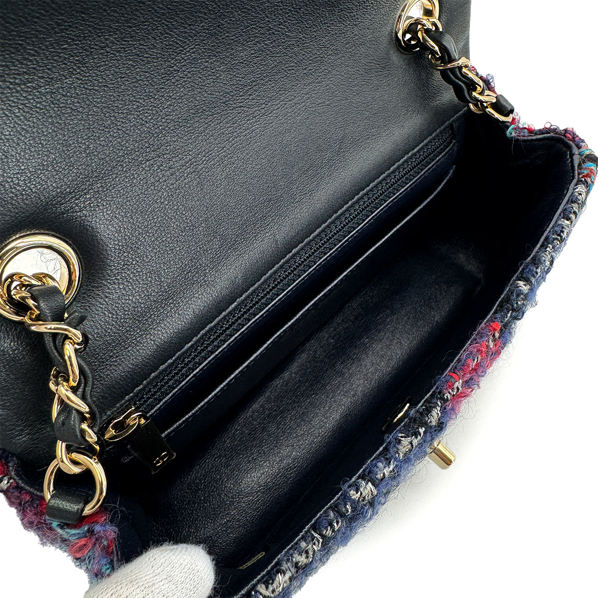 CHANEL CHAIN SHOULDER BAG MULTICOLOR TWEED 90299534