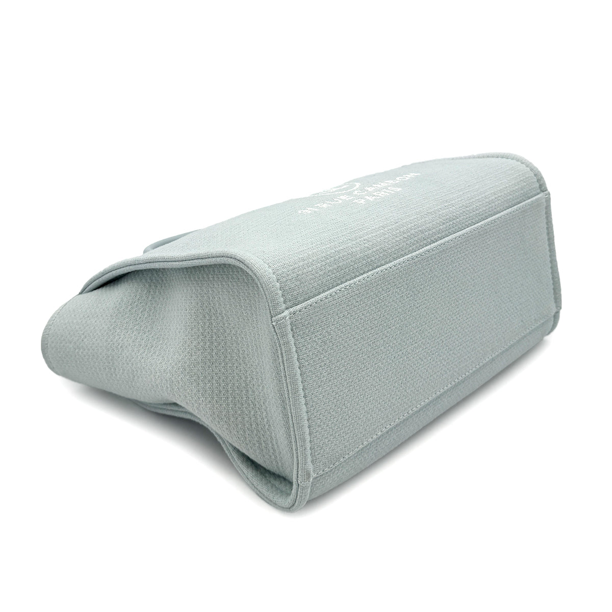 CHANEL DEAUVILLE MM CHAIN TOTE BAG LIGHT BLUE CANVAS LEATHER 90299536