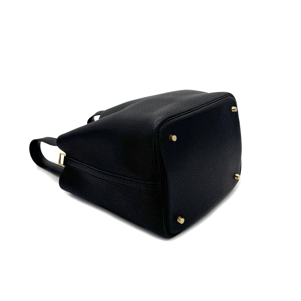 HERMES PICOTIN LOCK MM BLACK TAURILLON CLEMENCE HAND BAG C GHW 90299811