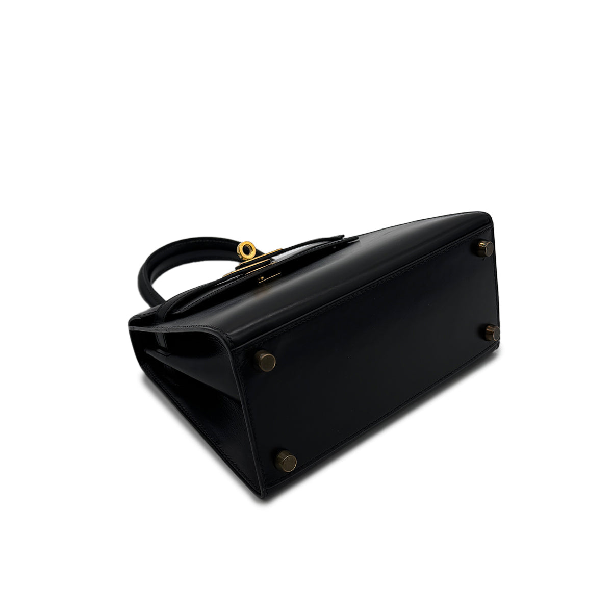 HERMES MINI KELLY 20 BLACK BOXCALF HAND SHOULDER BAG 〇V GHW 90302331