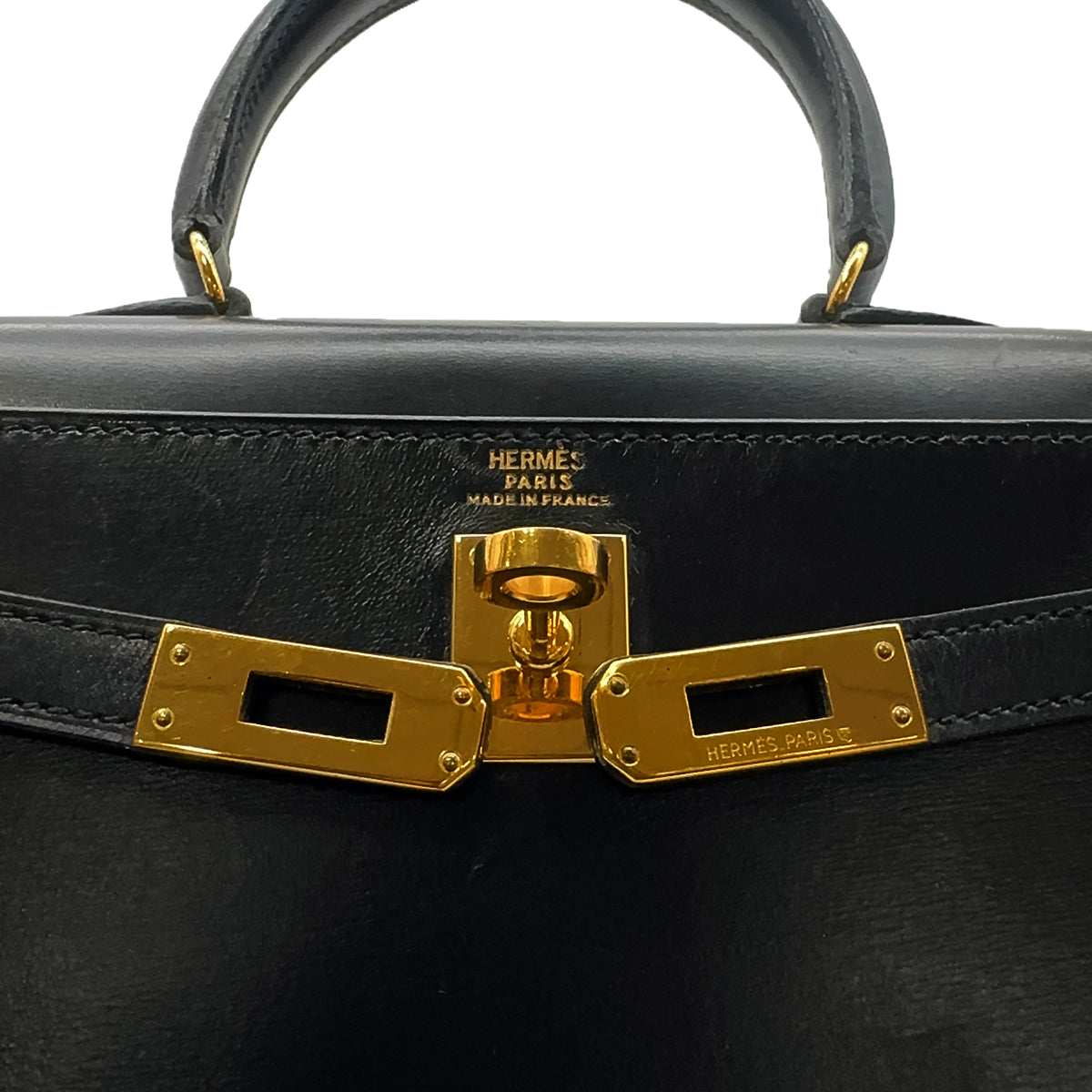 HERMES MINI KELLY 20 BLACK BOXCALF HAND SHOULDER BAG 〇V GHW 90302331