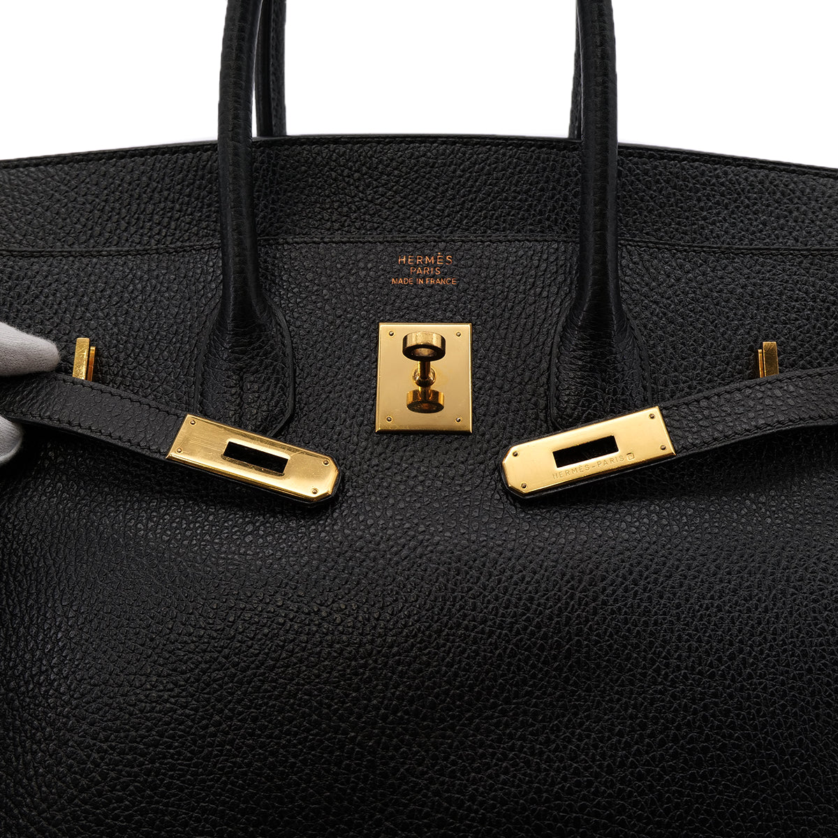 HERMES BIRKIN 35 BLACK VACHE LIEGEE HAND BAG □C GHW 90301844