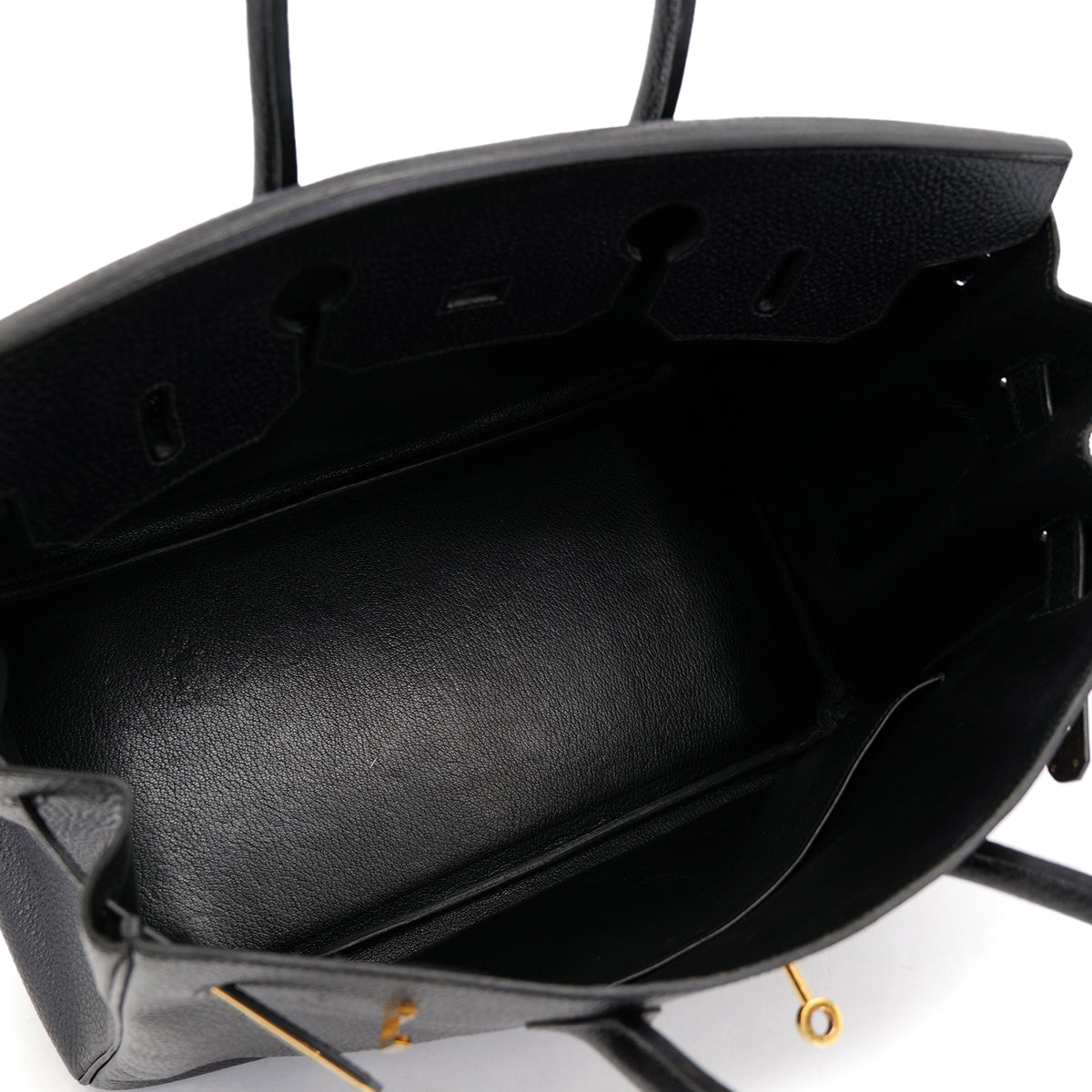 HERMES BIRKIN 35 BLACK VACHE LIEGEE HAND BAG □C GHW 90301844