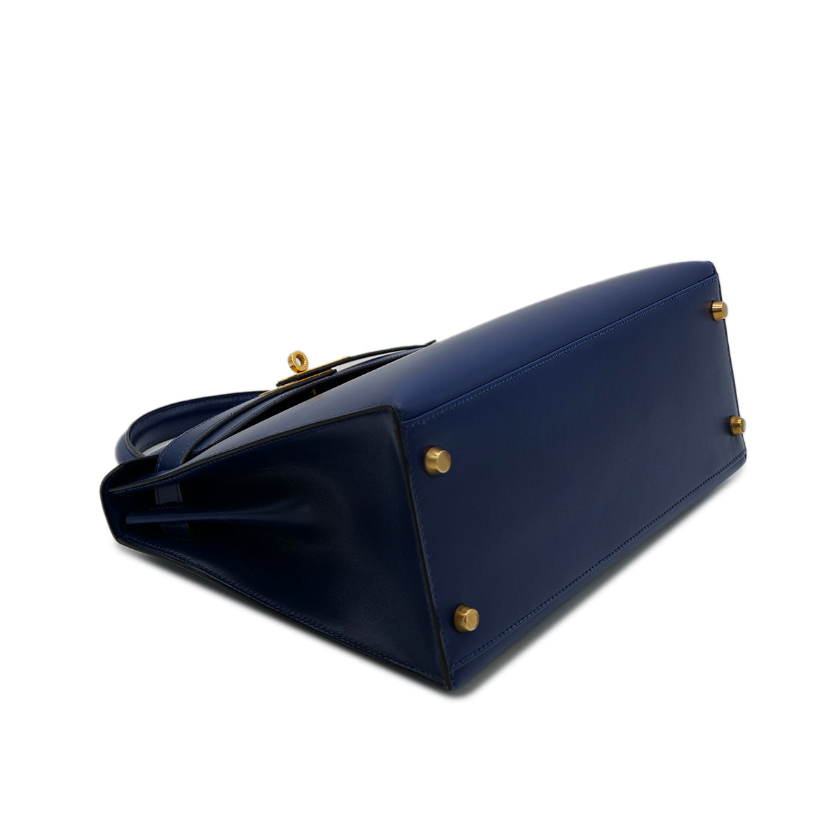 HERMES KELLY 28 SELLIER BLUE ROY BOXCALF HAND SHOULDER BAG 〇Y GHW 90302180 - PURPOSE