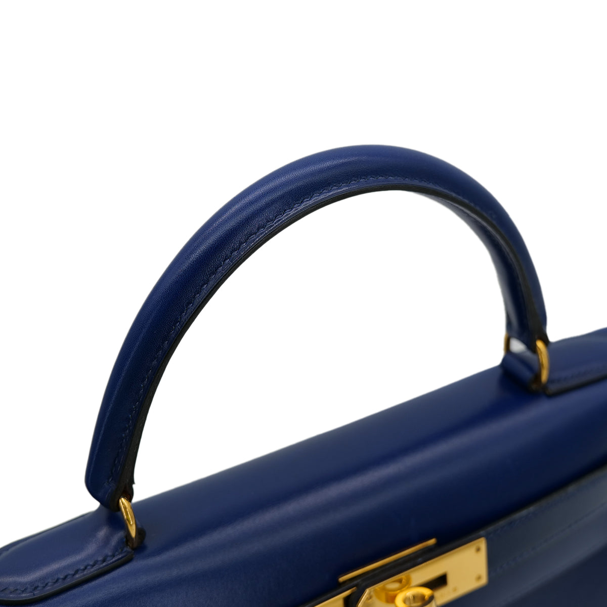 HERMES KELLY 28 SELLIER BLUE ROY BOXCALF HAND SHOULDER BAG 〇Y GHW 90302180 - PURPOSE