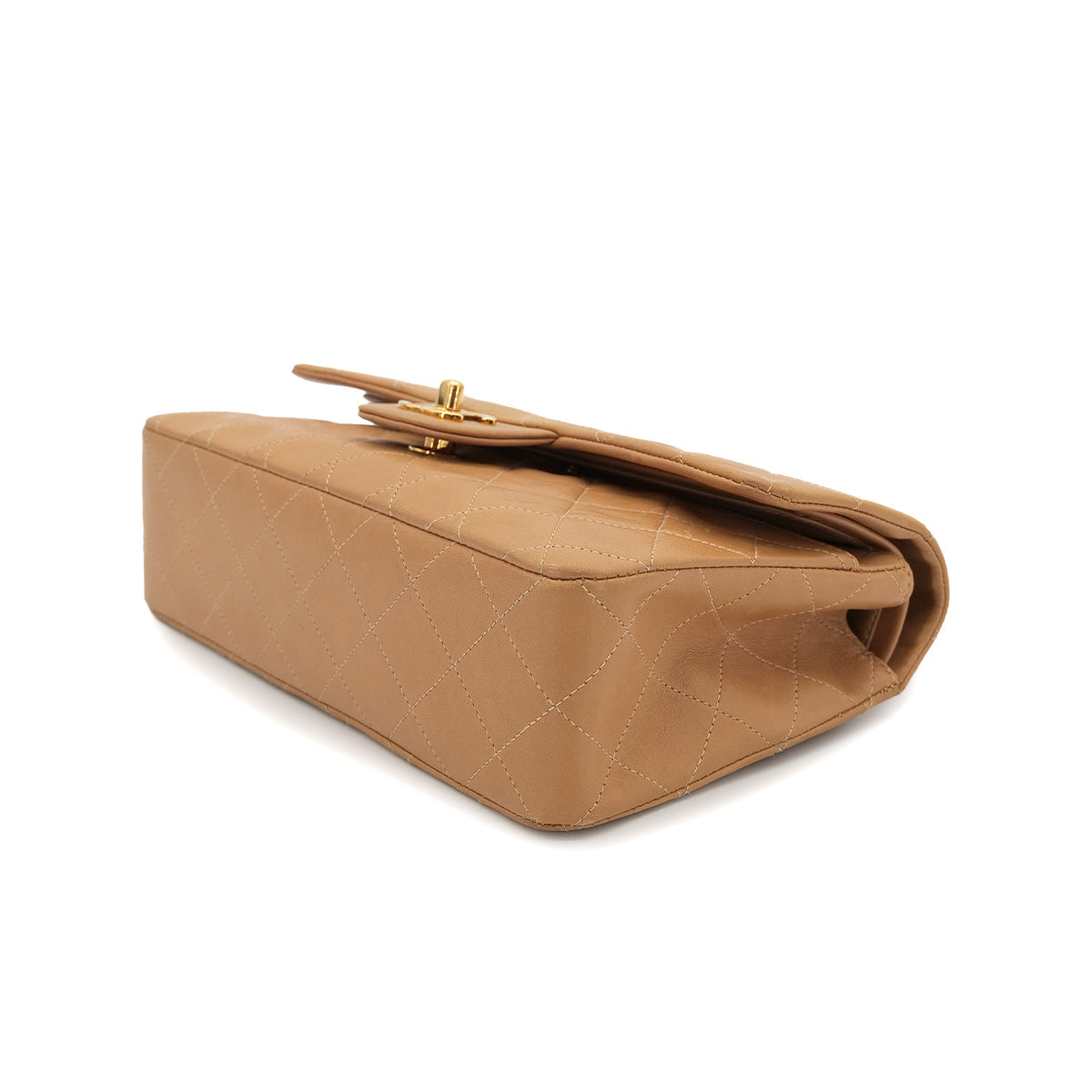 CHANEL VINTAGE CLASSIC FLAP SMALL CHAIN SHOULDER BAG CAMEL LAMB SKIN 90302649