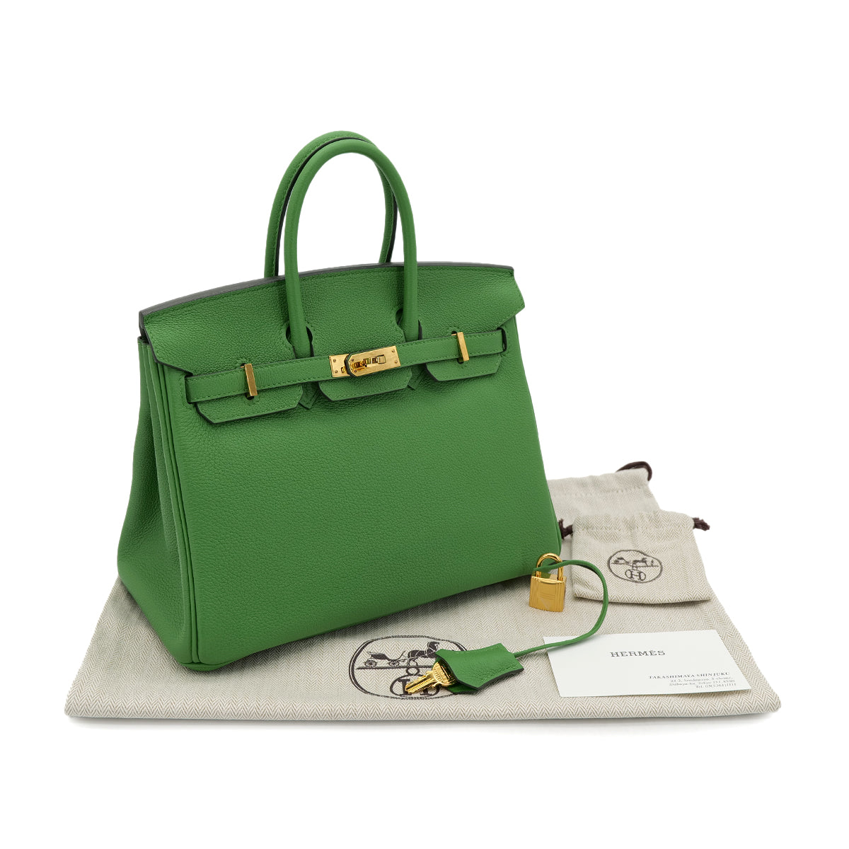 HERMES BIRKIN 25 VERT YUCCA TOGO HAND BAG B GHW 90302884