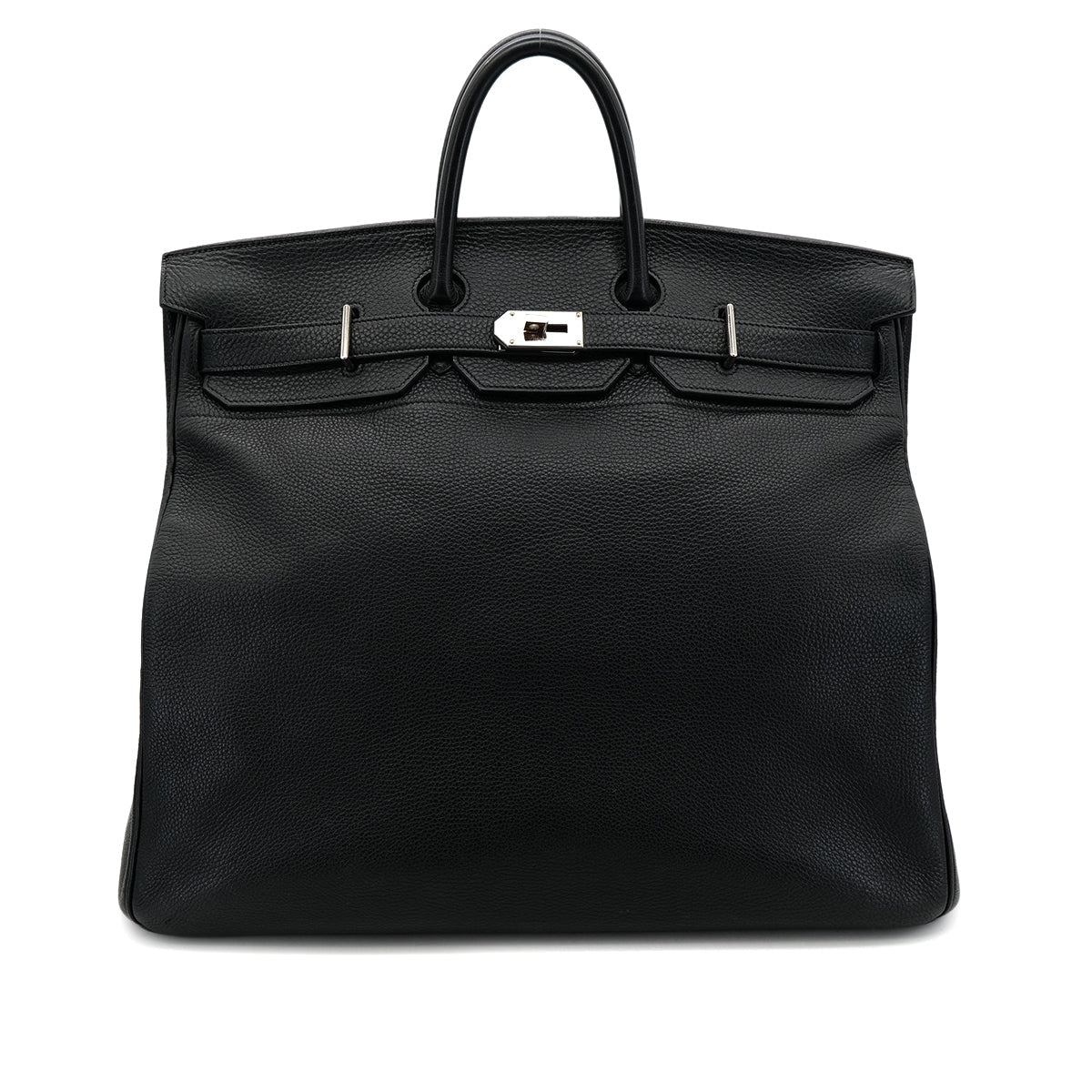 HERMES HAUT A COURROIES 50 BLACK TOGO HAND BAG □H SHW 90302895