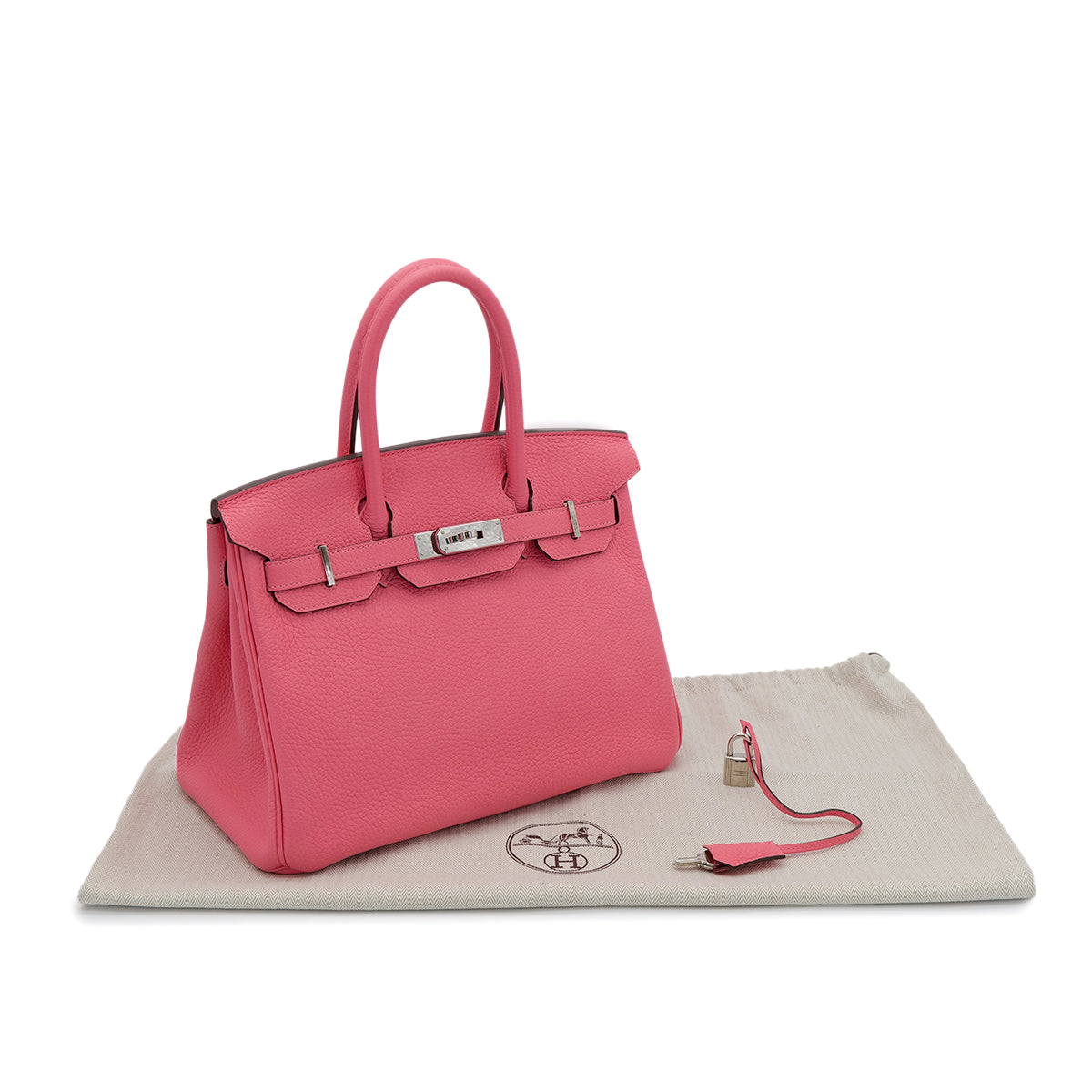 HERMES BIRKIN 30 ROSE LIPSTICK TAURILLON CLEMENCE HAND BAG Y SHW 90302929