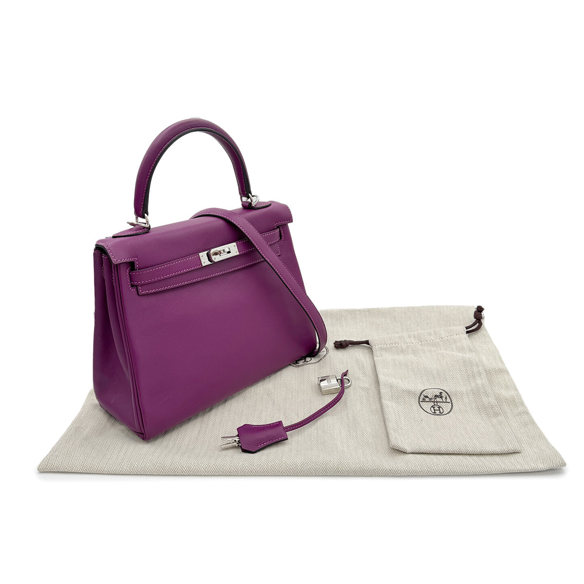 HERMES KELLY 25 RETOURNE ANEMONE VEAU SWIFT HAND SHOULDER BAG Y SHW 90303002 - PURPOSE