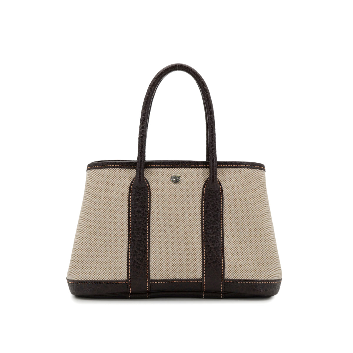 HERMES GARDEN PARTY TTPM MARON TOILE H BUFFLE SKIPPER HAND BAG □H 90303071