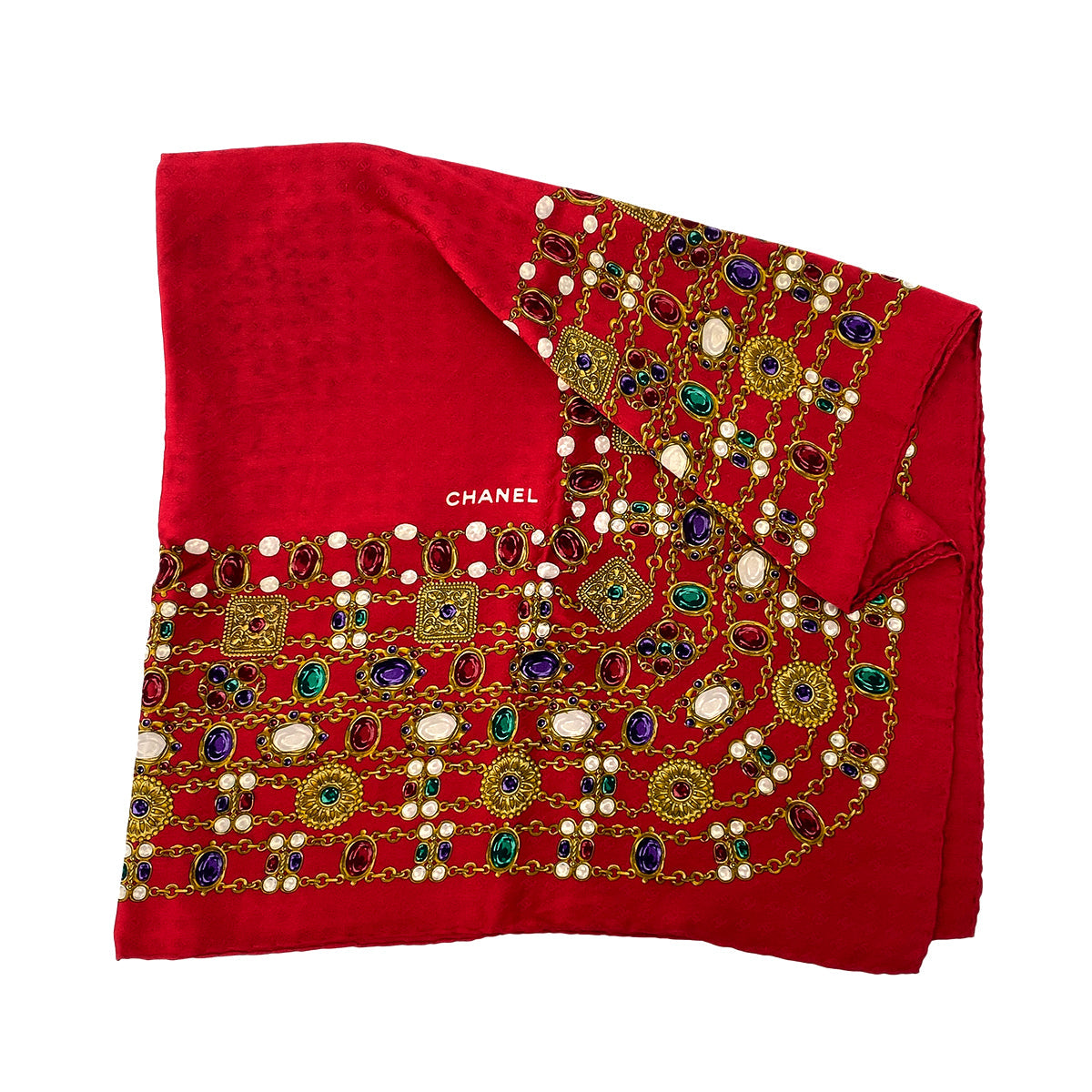 CHANEL VINTAGE SCARF MULTICOLOR SILK 90303495