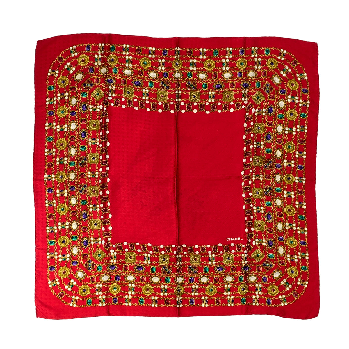 CHANEL VINTAGE SCARF MULTICOLOR SILK 90303495