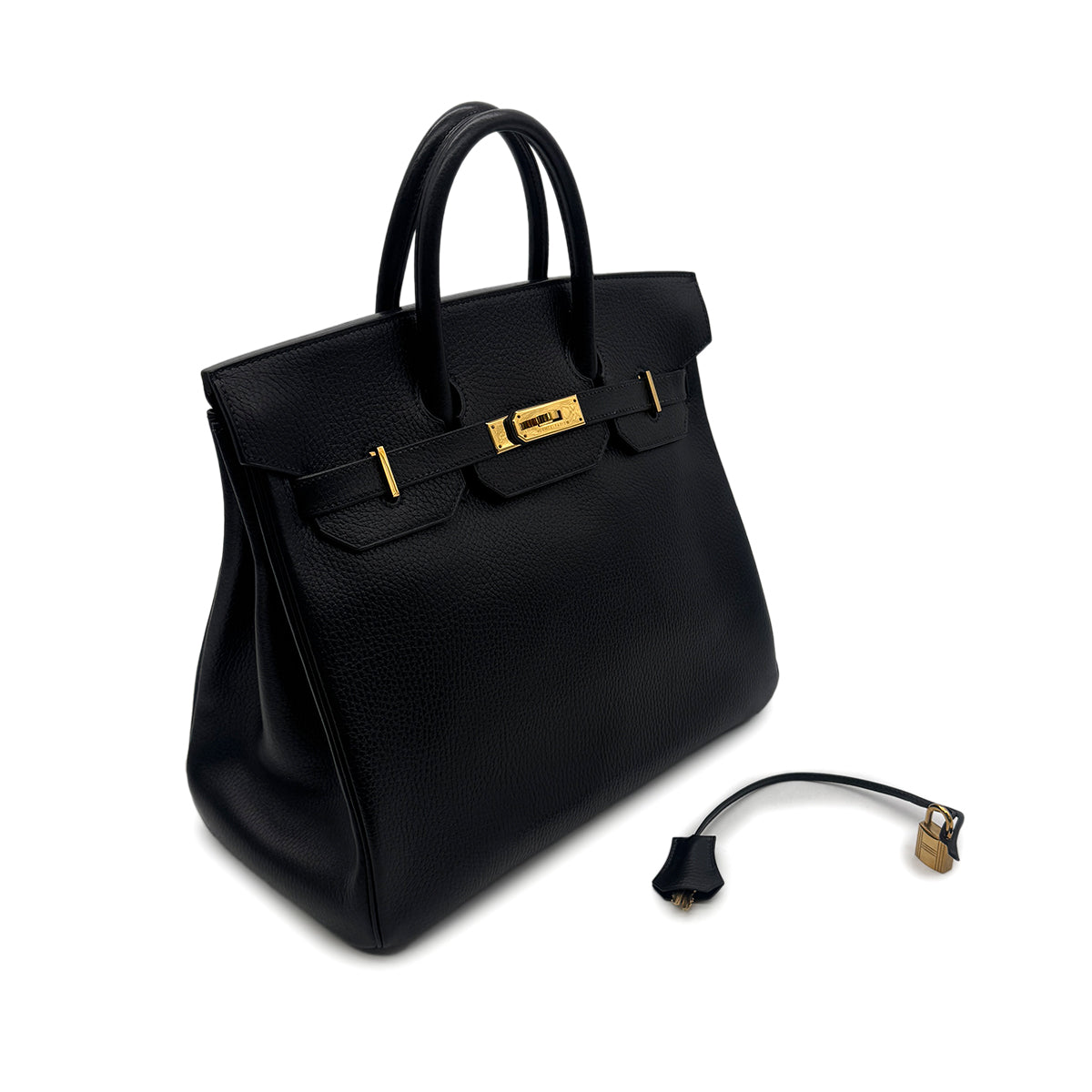 HERMES HAUT A COURROIES 32 BLACK ARDENNES HAND BAG 〇Z GHW 90303607