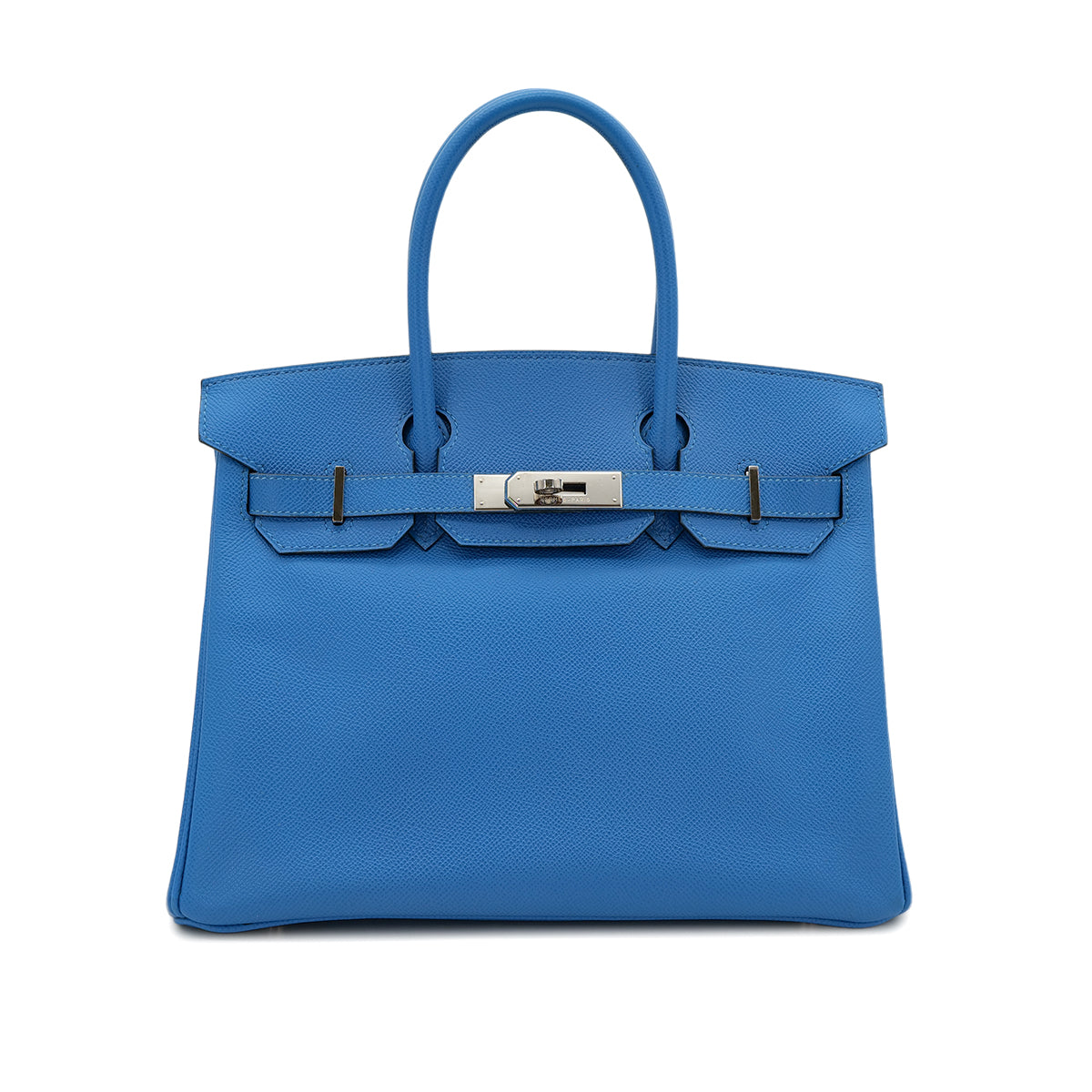 HERMES BIRKIN 30 BLUE FRANCE COUCHEVEL HAND BAG □F PHW 90303610