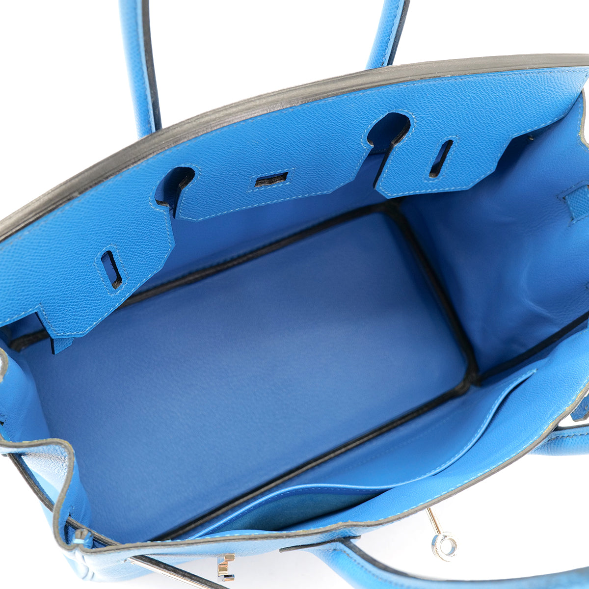 HERMES BIRKIN 30 BLUE FRANCE COUCHEVEL HAND BAG □F PHW 90303610