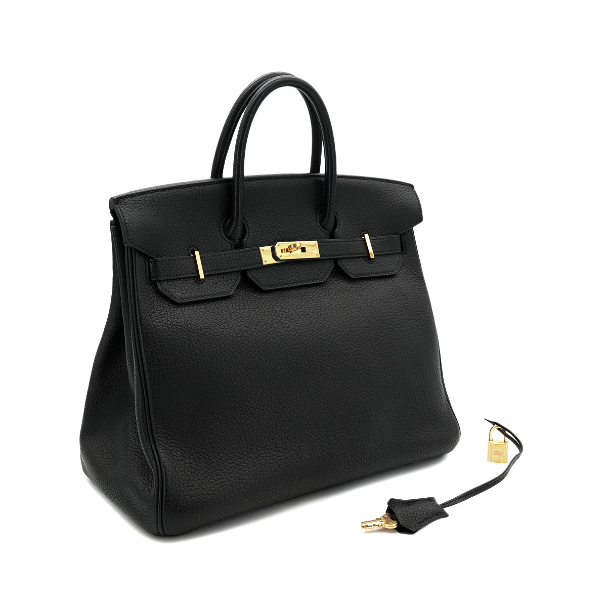HERMES HAUT A COURROIES 32 BLACK FJORD HAND BAG □F GHW 90303725