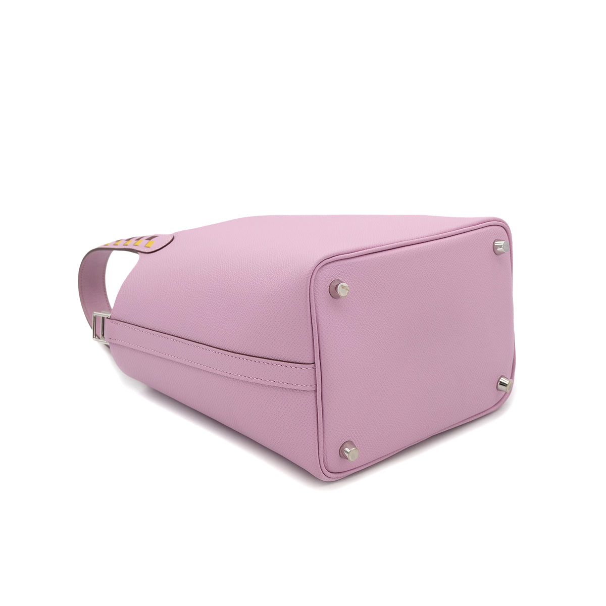 HERMES PICOTIN LOCK PM TRESSAGE DE CUIR MAUVE SYLVESTRE JAUNE DE NAPLES ROUGE H EPSOM HAND BAG C 90303727 - PURPOSE