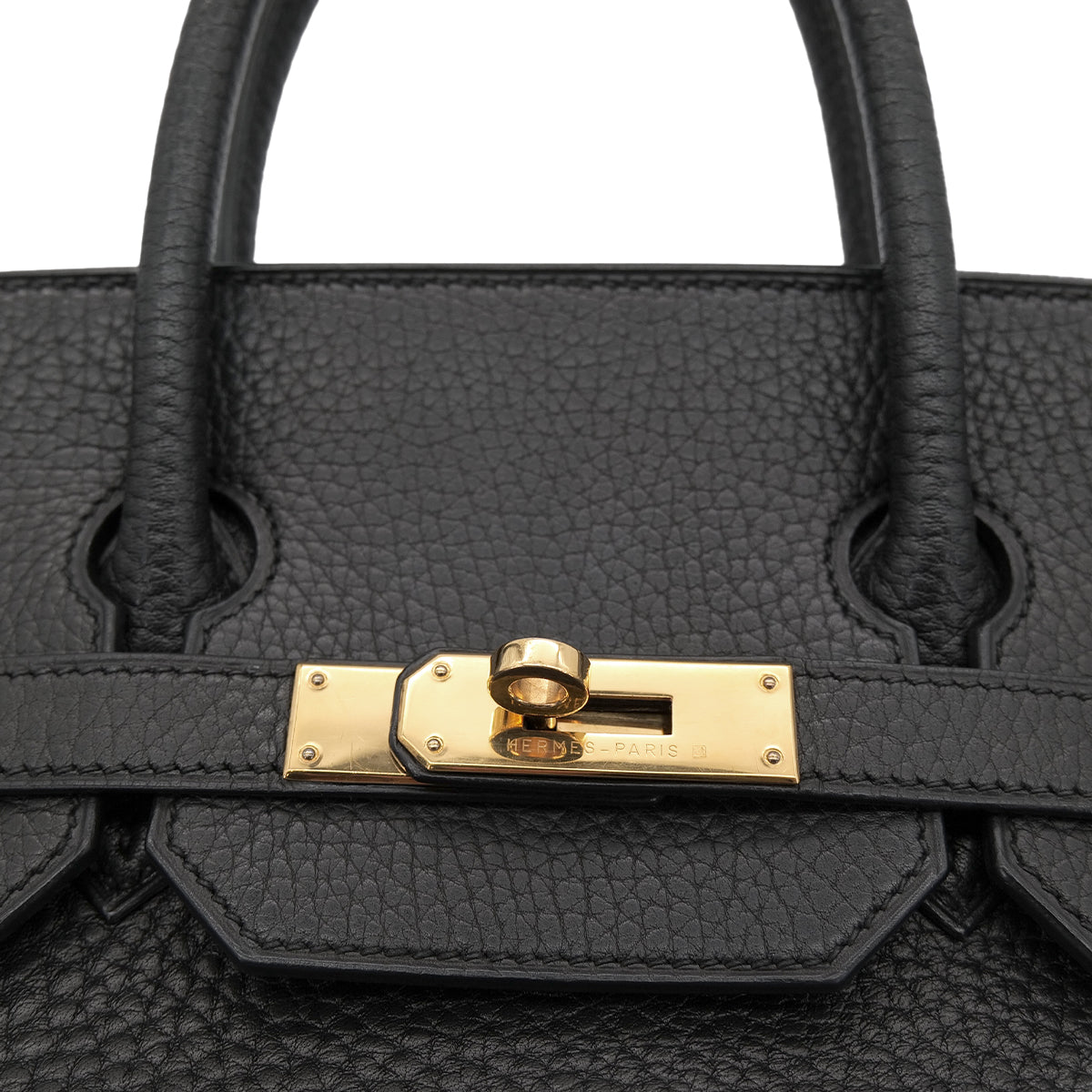 HERMES HAUT A COURROIES 32 BLACK FJORD HAND BAG 〇Y GHW 90303728