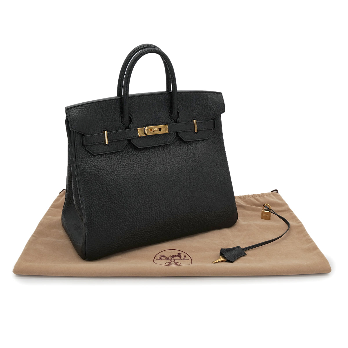 HERMES HAUT A COURROIES 32 BLACK FJORD HAND BAG 〇Y GHW 90303728