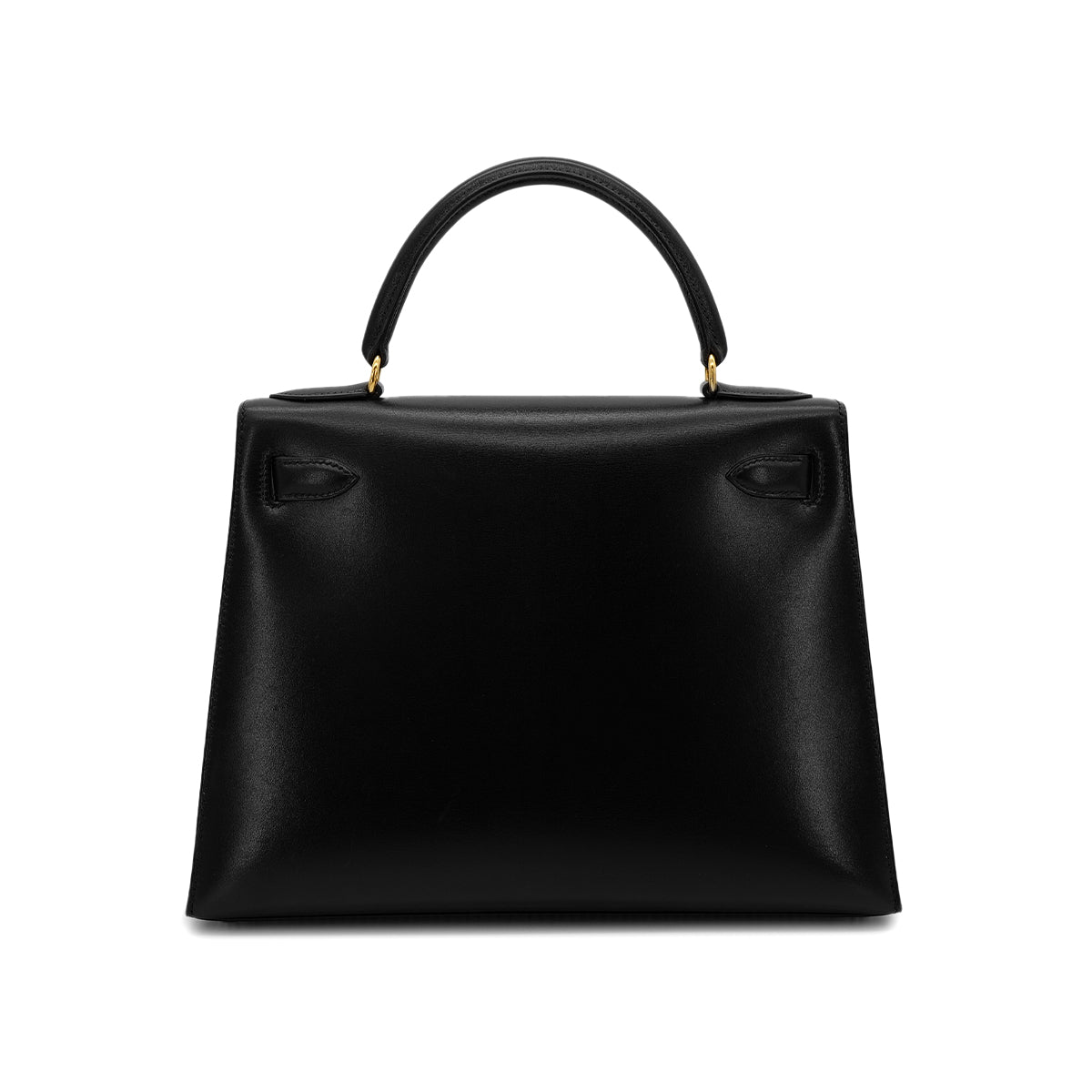 HERMES KELLY 28 SELLIER BLACK BOXCALF HAND SHOULDER BAG 〇X GHW 90304099