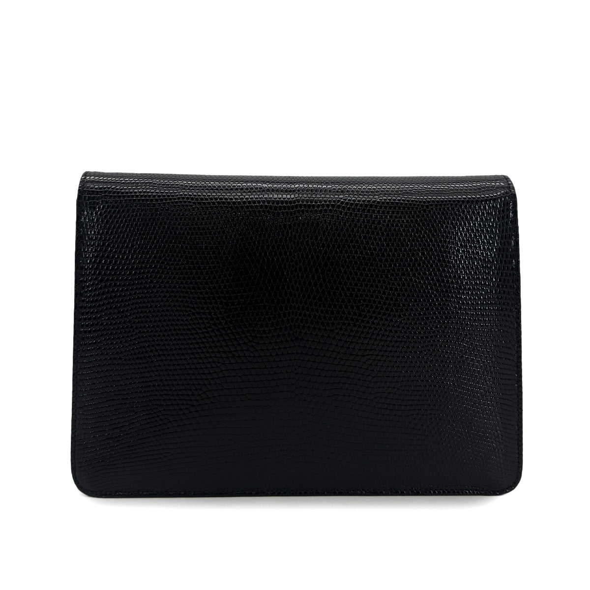 CHANEL VINTAGE CHAIN SHOULDER BAG BLACK LIZARD 90304712