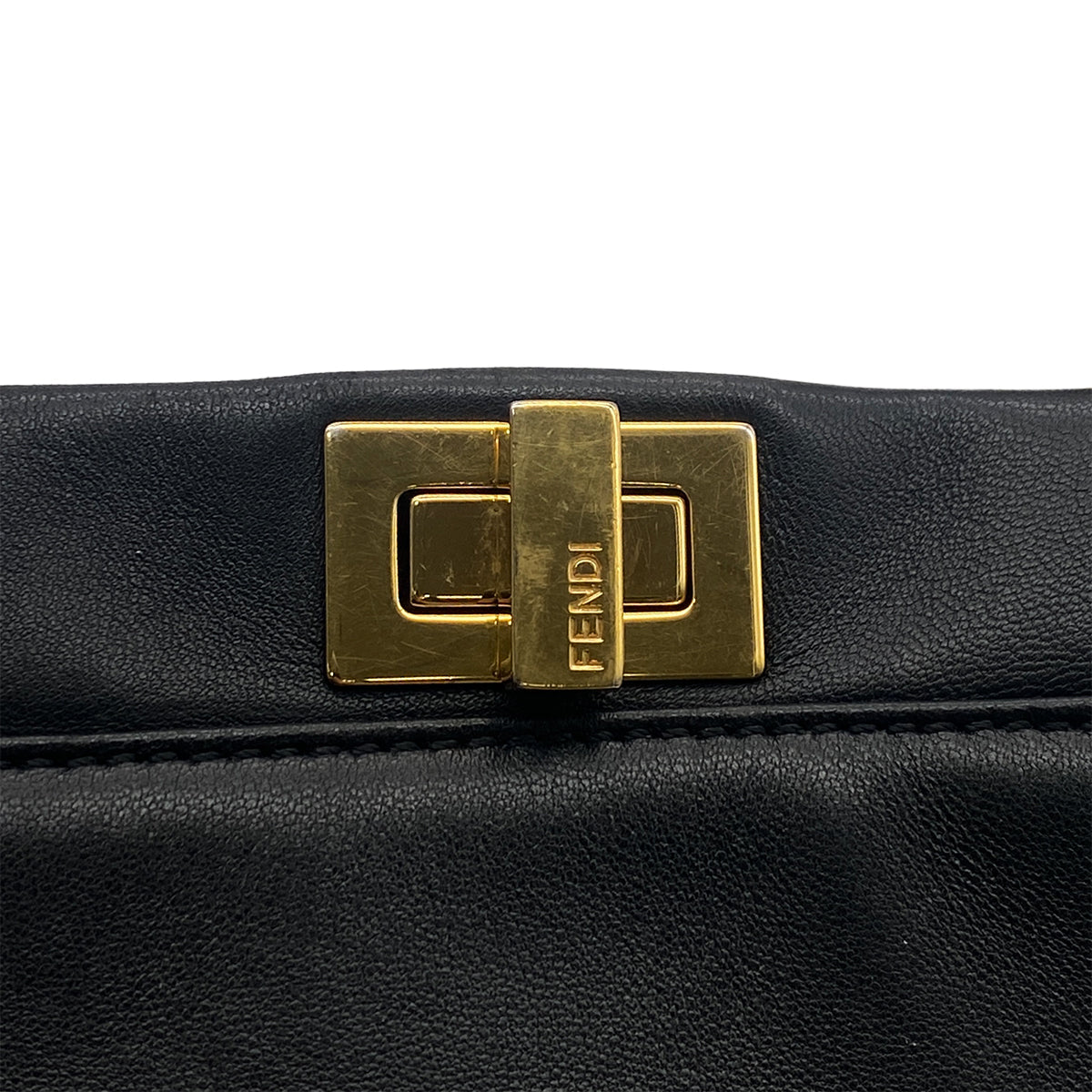 FENDI PEEKABOO MINI HAND SHOULDER BAG BLACK LEATHER 8BN244 90304723