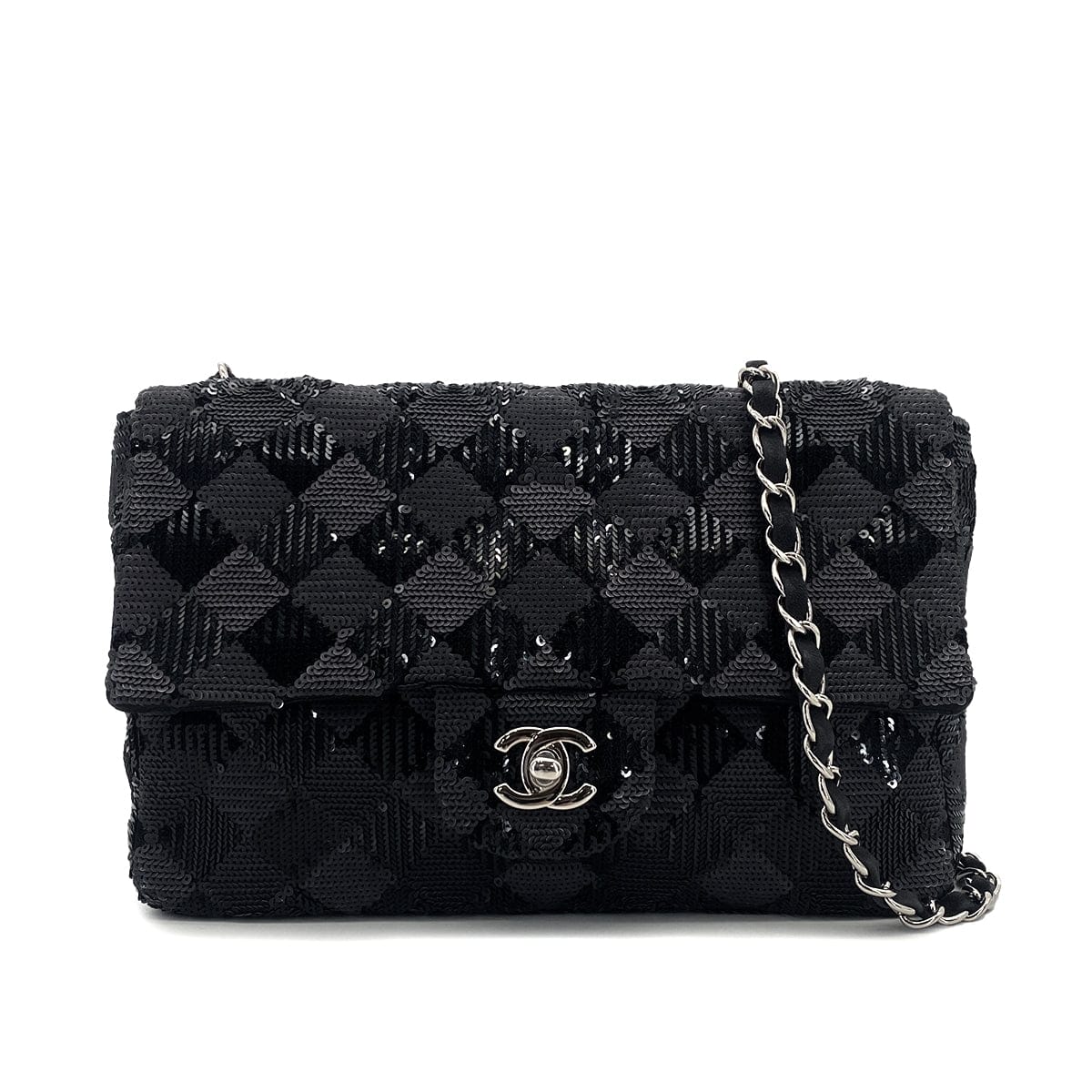 CHANEL CHAIN SHUOLDER BAG BLACK SEQUINS 90304725 - PURPOSE