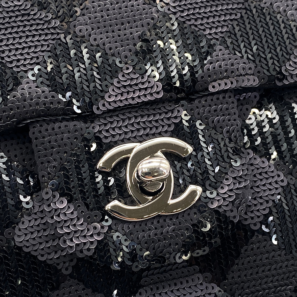 CHANEL CHAIN SHUOLDER BAG BLACK SEQUINS 90304725