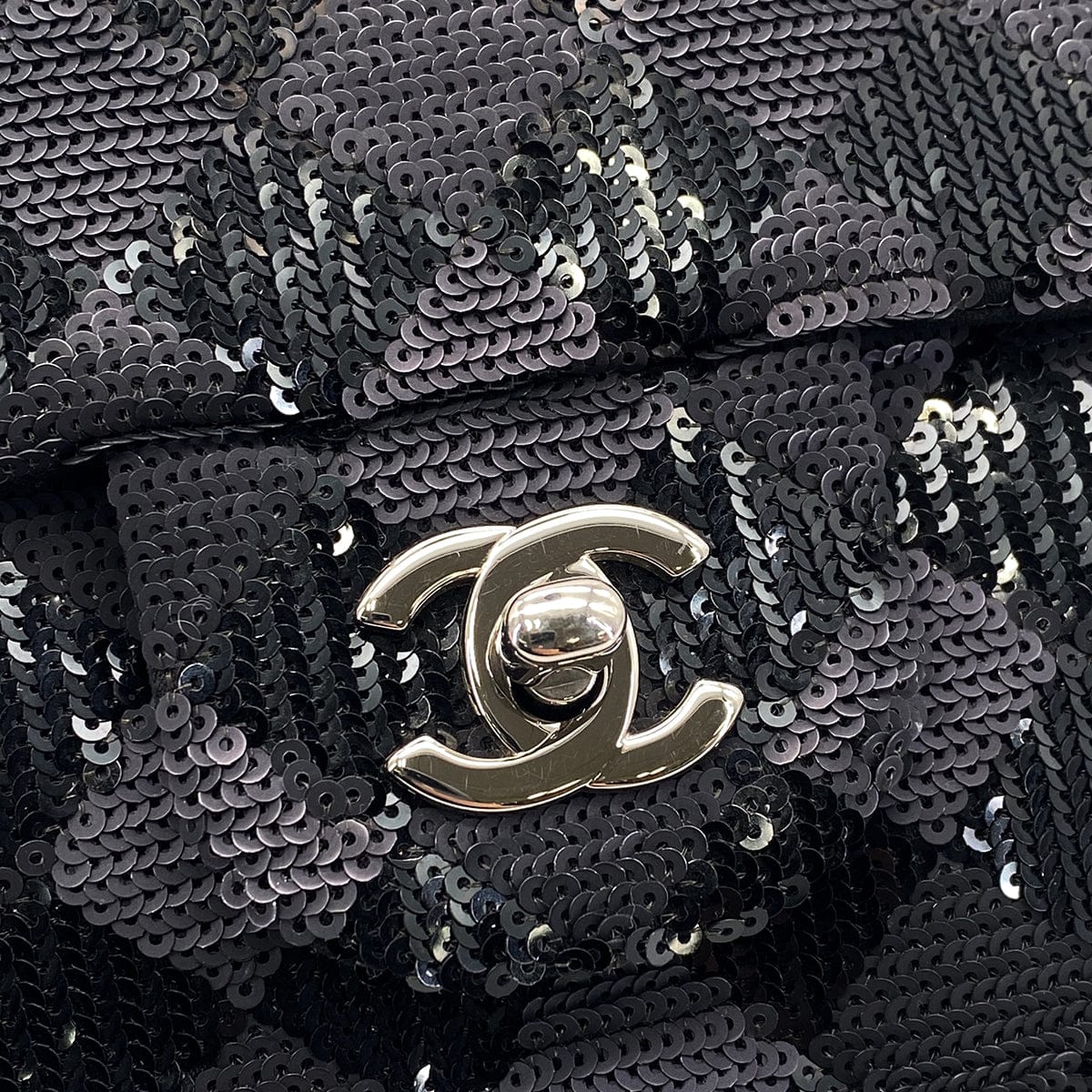 CHANEL CHAIN SHUOLDER BAG BLACK SEQUINS 90304725