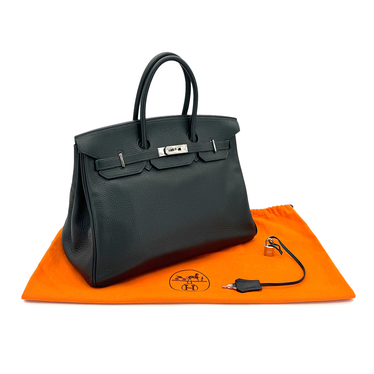 HERMES BIRKIN 35 VERT TOGO HAND BAG □F PHW 90304734