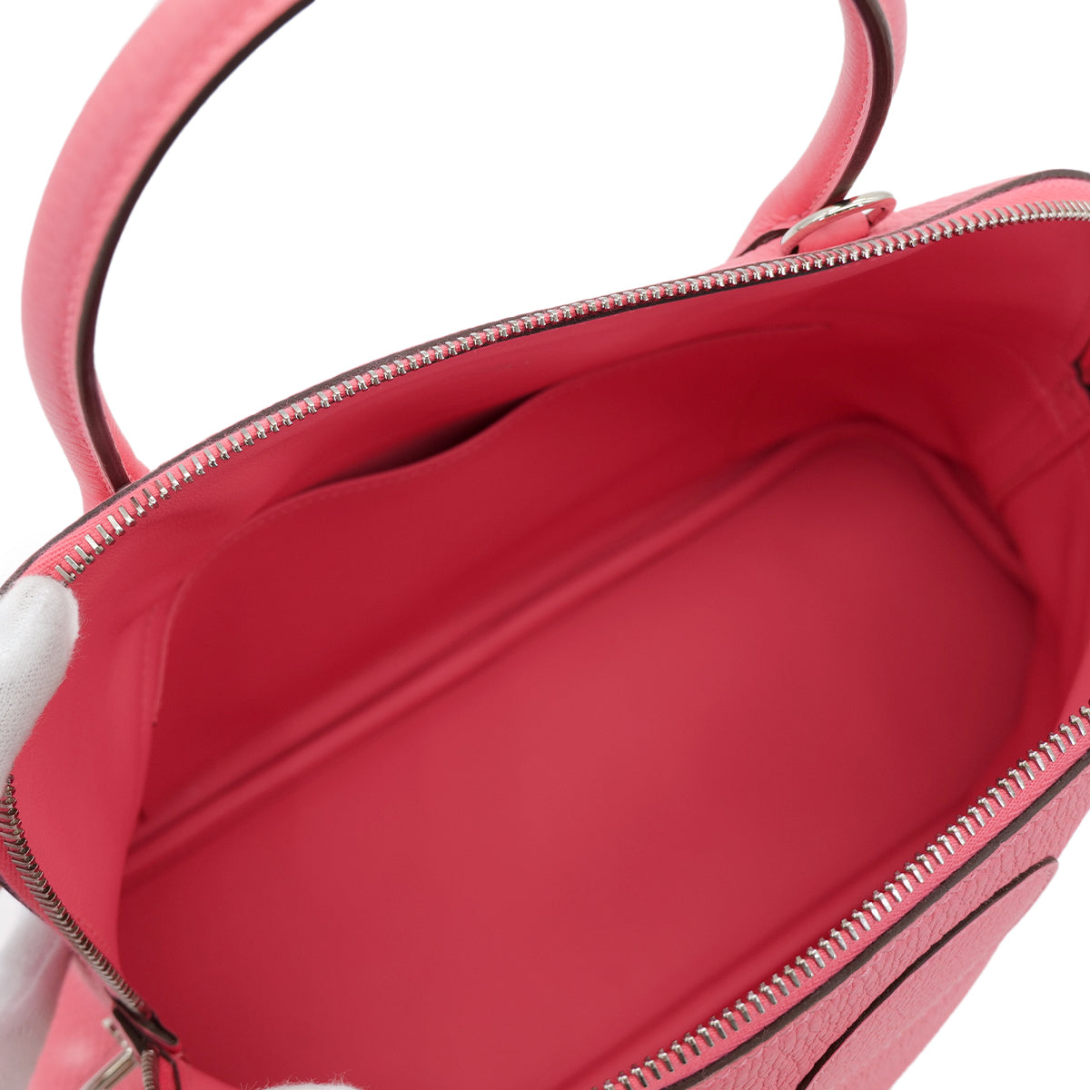 HERMES BOLIDE 31 ROSE AZALEE TAURILLON CLEMENCE HAND SHOULDER BAG Y 90304770