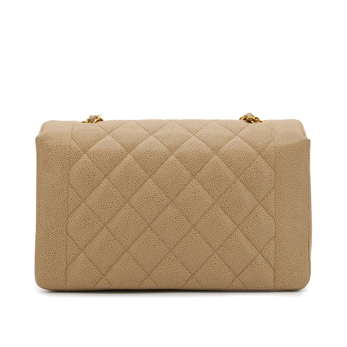 CHANEL VINTAGE DIANA MEDIUM CHAIN SHOULDER BAG BEIGE CAVIAR SKIN 90304980
