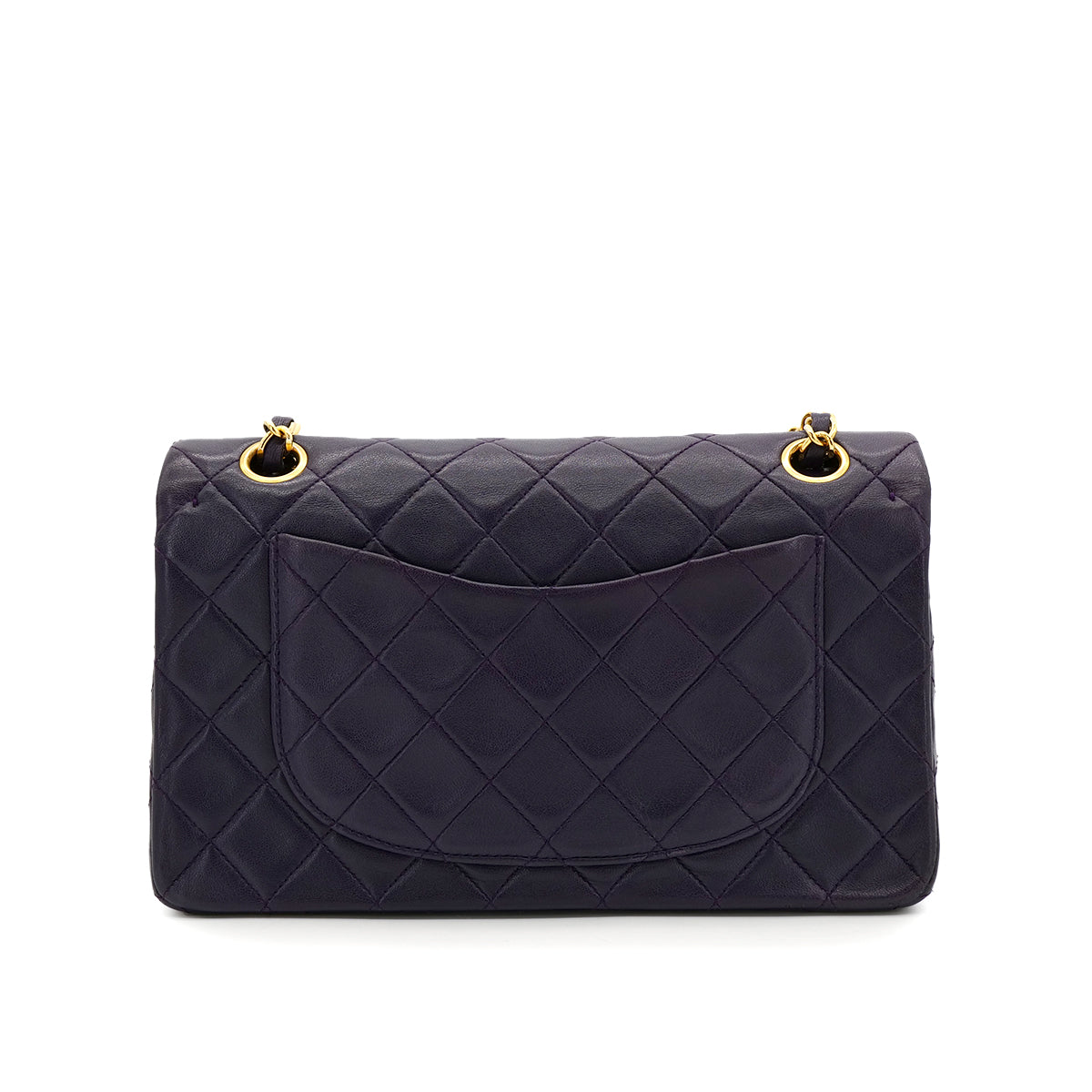 CHANEL VINTAGE CLASSIC FLAP SMALL CHAIN SHOULDER BAG PURPLE LAMB SKIN 90304982 - PURPOSE