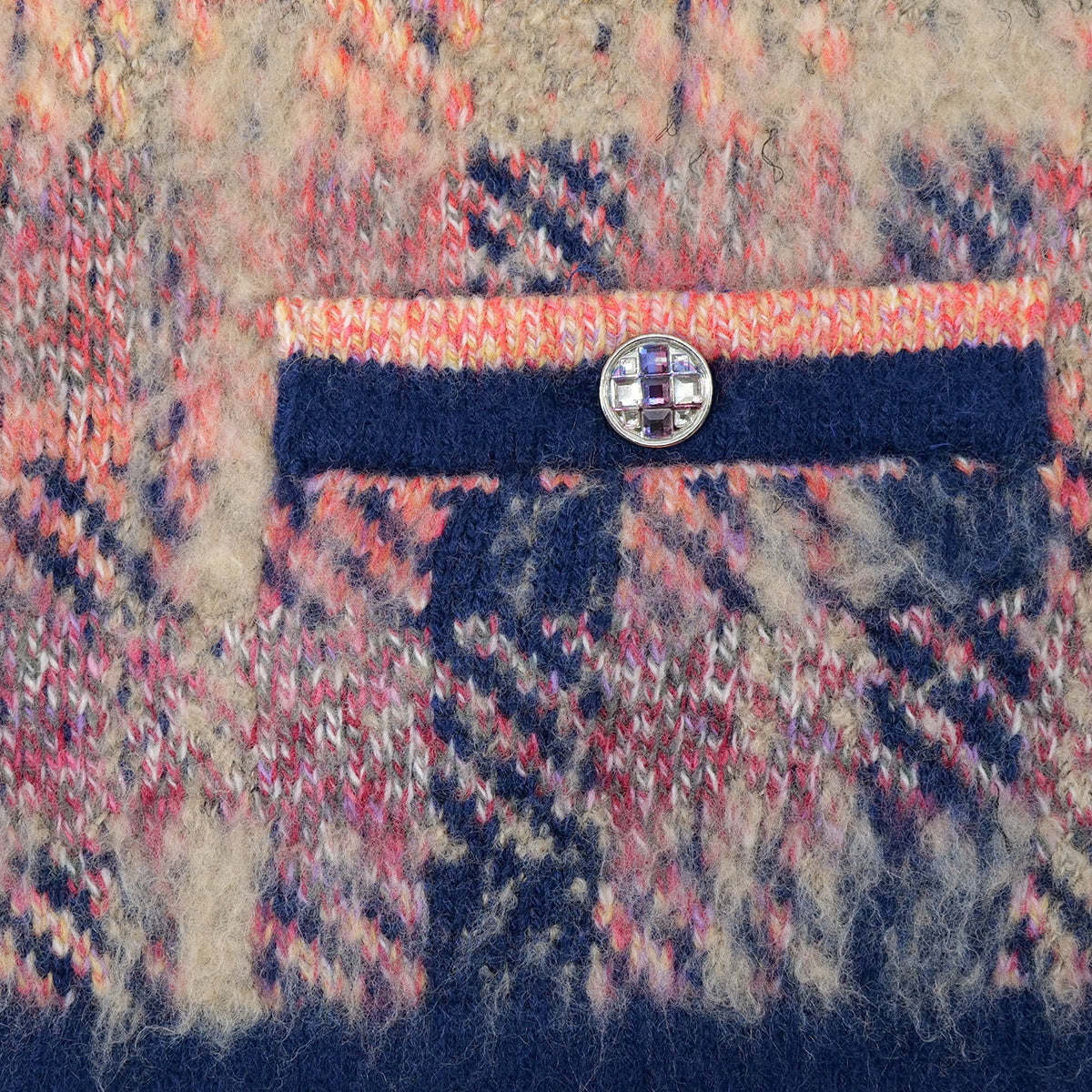 CHANEL CARDIGAN JACKET RHINESTONE BUTTON PINK CASHMERE 40 P72 RTW 90305050