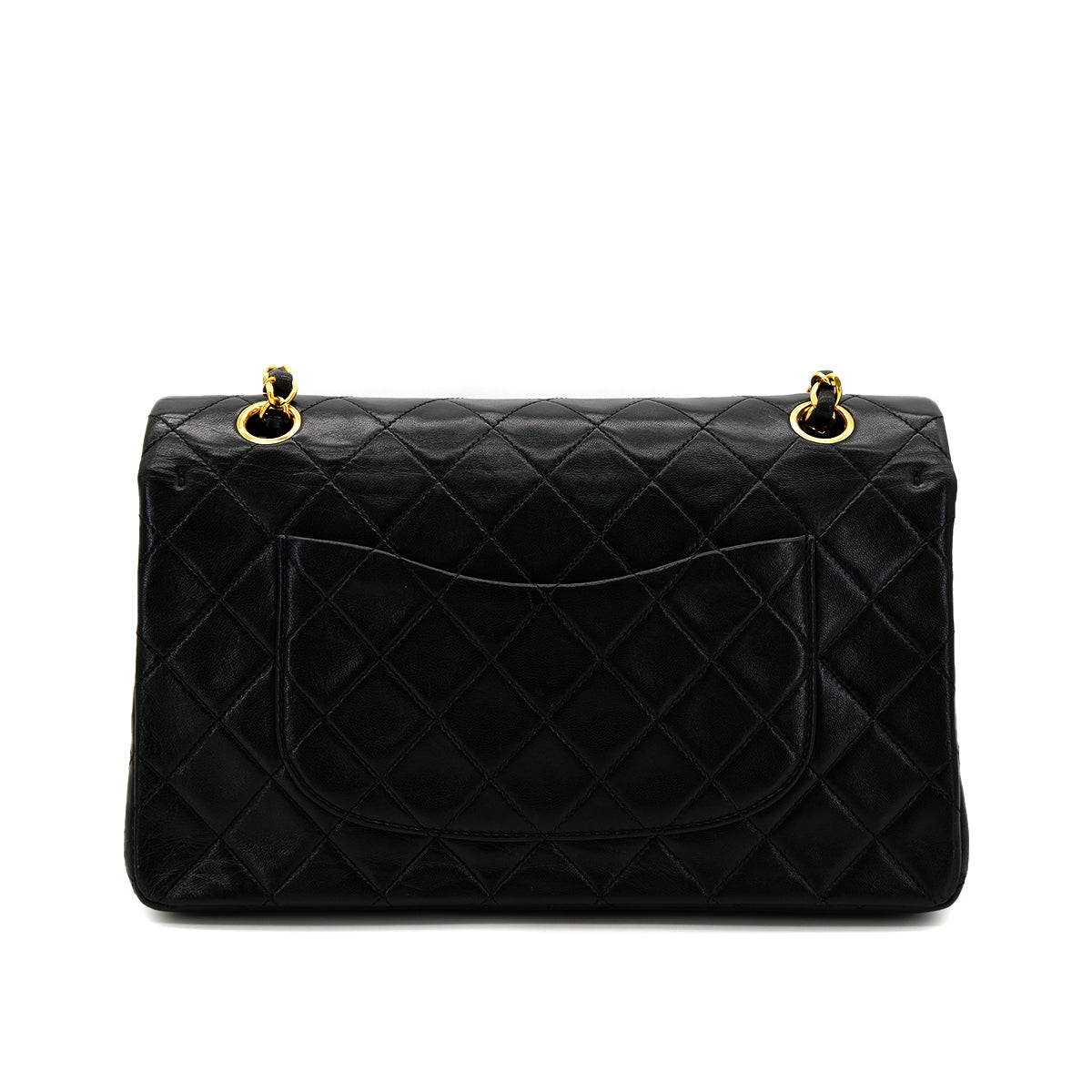 CHANEL VINTAGE CLASSIC FLAP MEDIUM CHAIN SHOULDER BAG BLACK LAMB SKIN 90305464