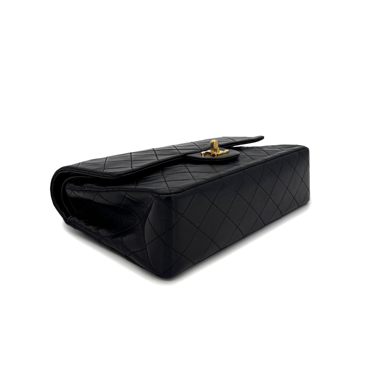 CHANEL VINTAGE CLASSIC FLAP MEDIUM CHAIN SHOULDER BAG BLACK LAMB SKIN 90305464