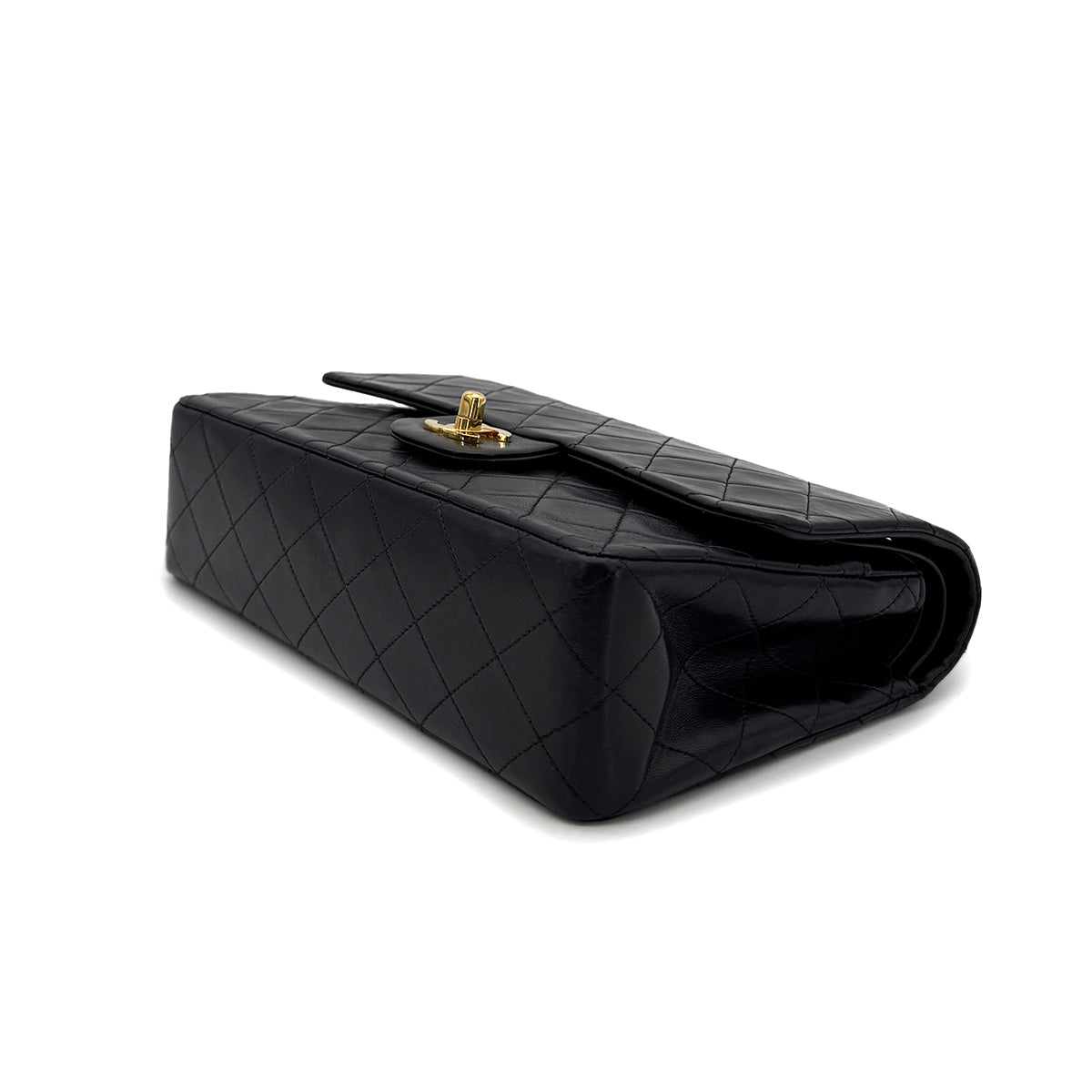 CHANEL VINTAGE CLASSIC FLAP MEDIUM CHAIN SHOULDER BAG BLACK LAMB SKIN 90305464