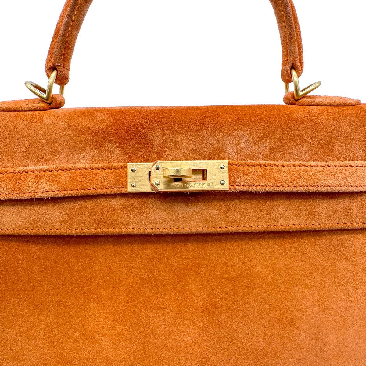 HERMES KELLY 25 SELLIER ORANGE DOBLIS HAND SHOULDER BAG □J GHW 90305470