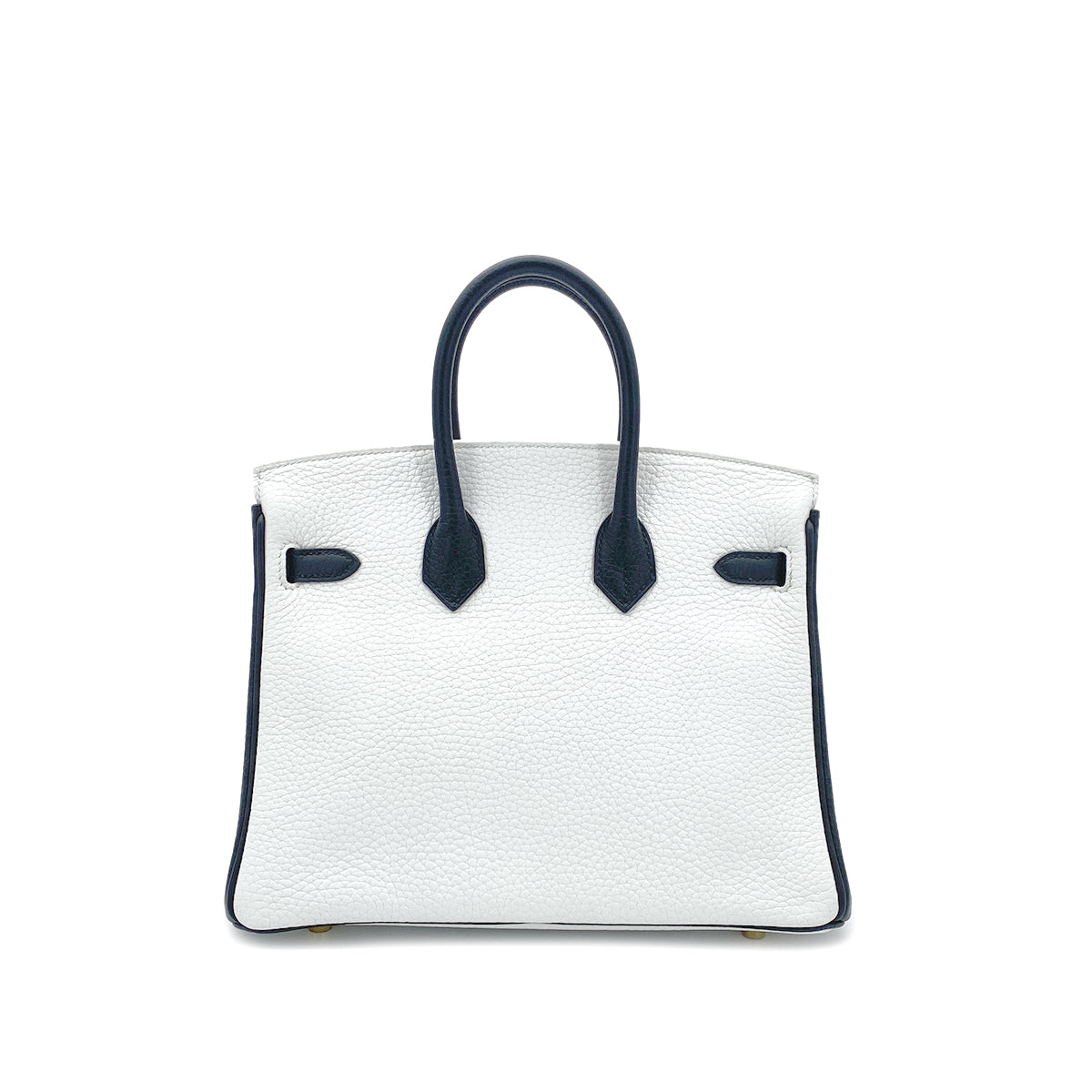 HERMES BIRKIN 25 WHITE BLACK TOGO HAND BAG Y GHW SPO 90305906